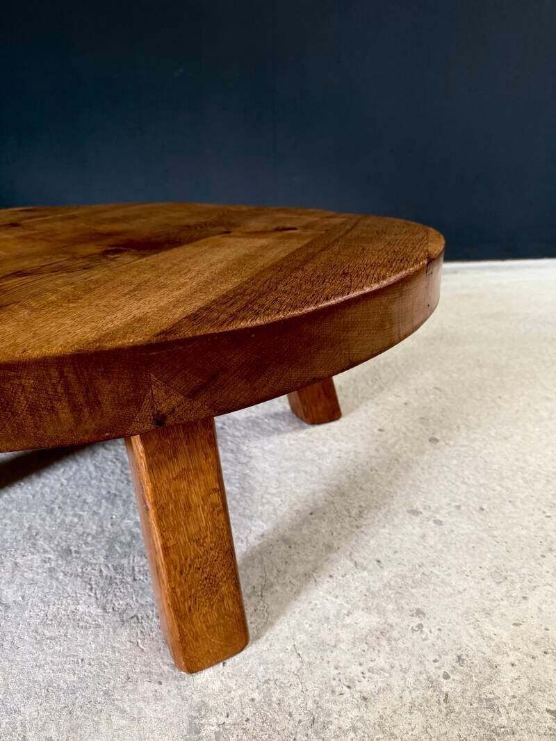Meubels Brutalist Design Salontafel Massief Eiken, België ca. jaren 1960 photo