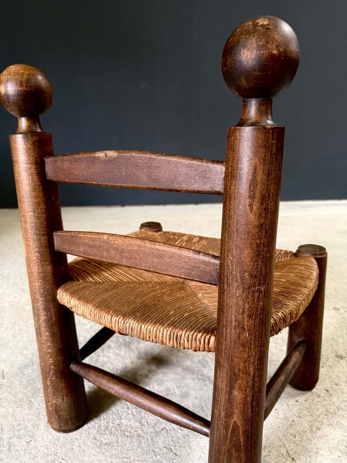 photo vinterior French Provincial Brutalist Design Low Stool By Charles Dudouyt
