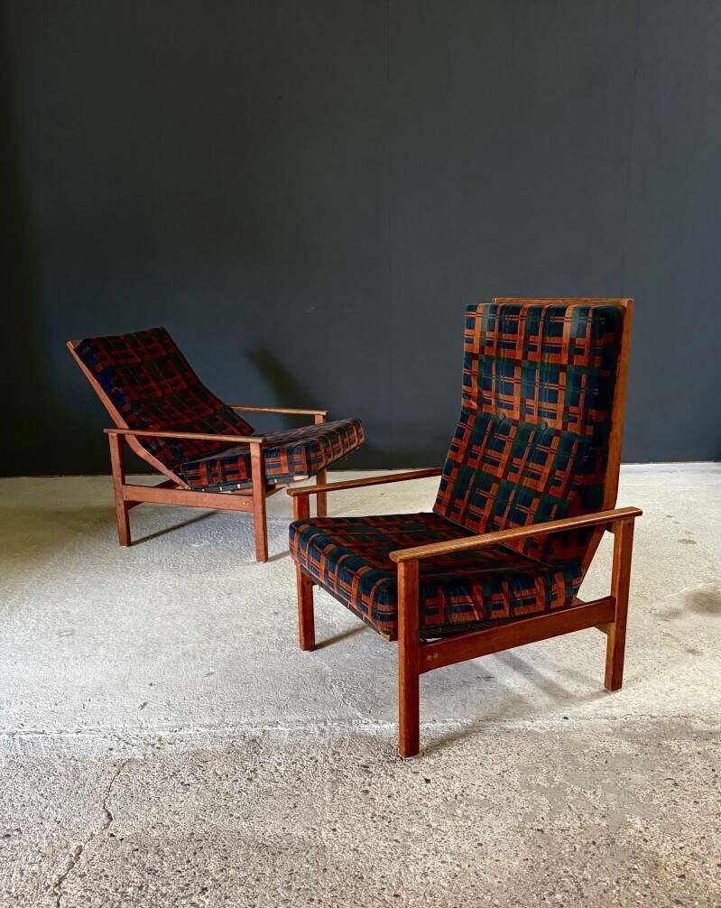 photo furniture Midcentury Design Ebeniste verstelbare loungefauteuil set, jaren 1960, België