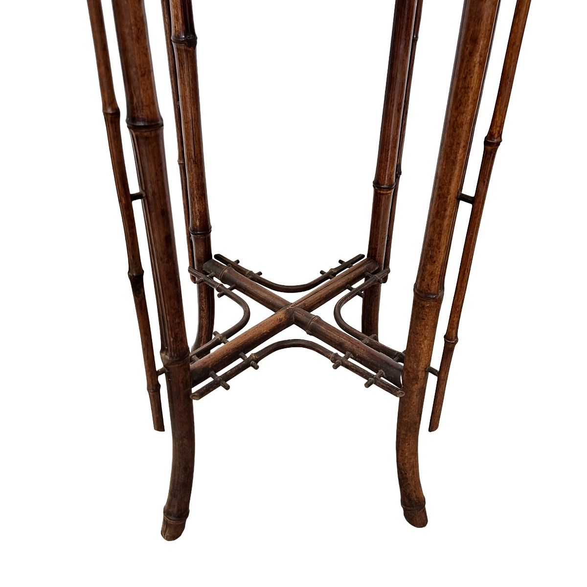 French Bamboo Art Nouveau Plant Table, Late 1800s photo vinterior