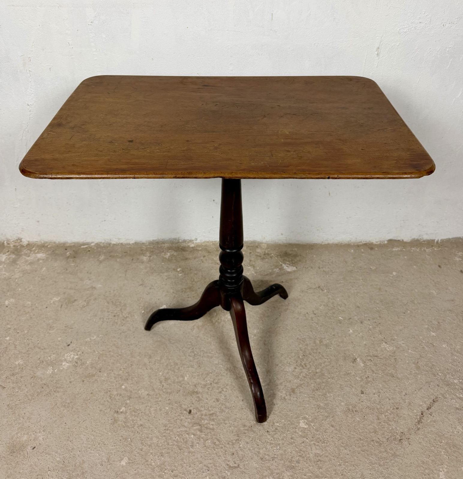 photo furniture Spanish Rectangular Top Side Table On Tripod Base, Mid 20th Century