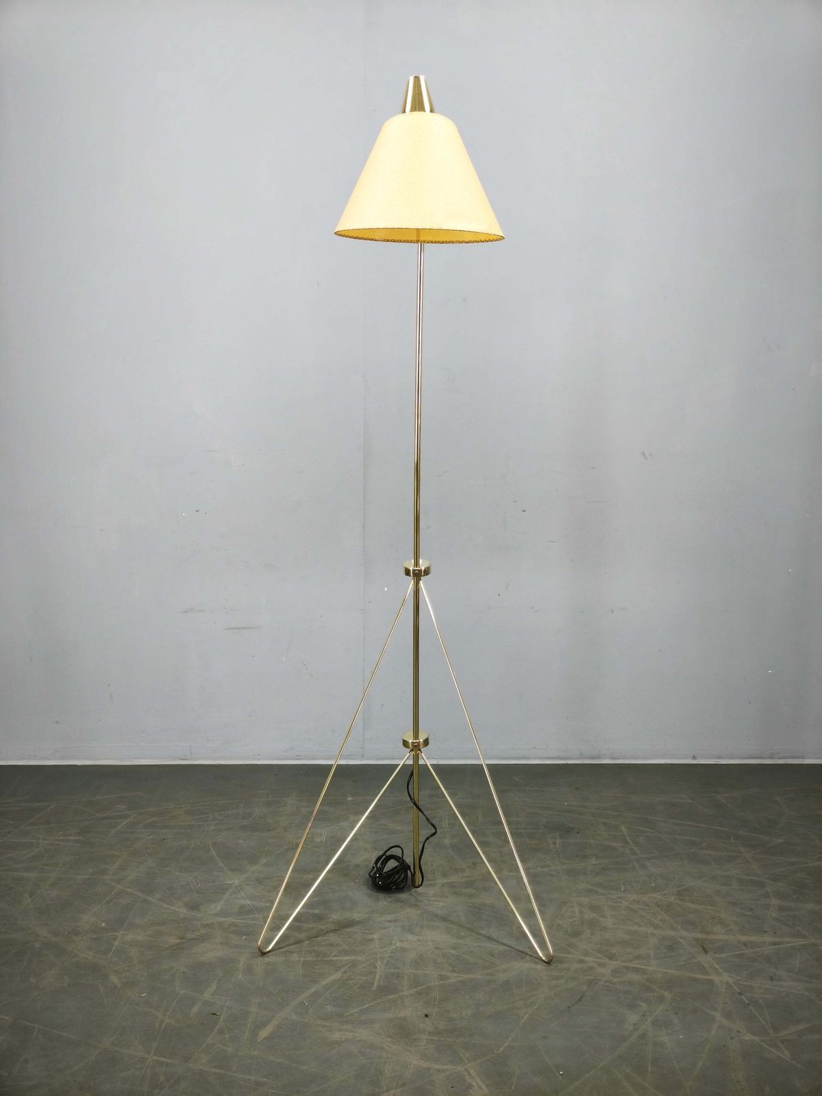 Josef Hurka Giraffe Brass Floor Lamp For Napako, Czechoslovakia, 1960s photo for sale