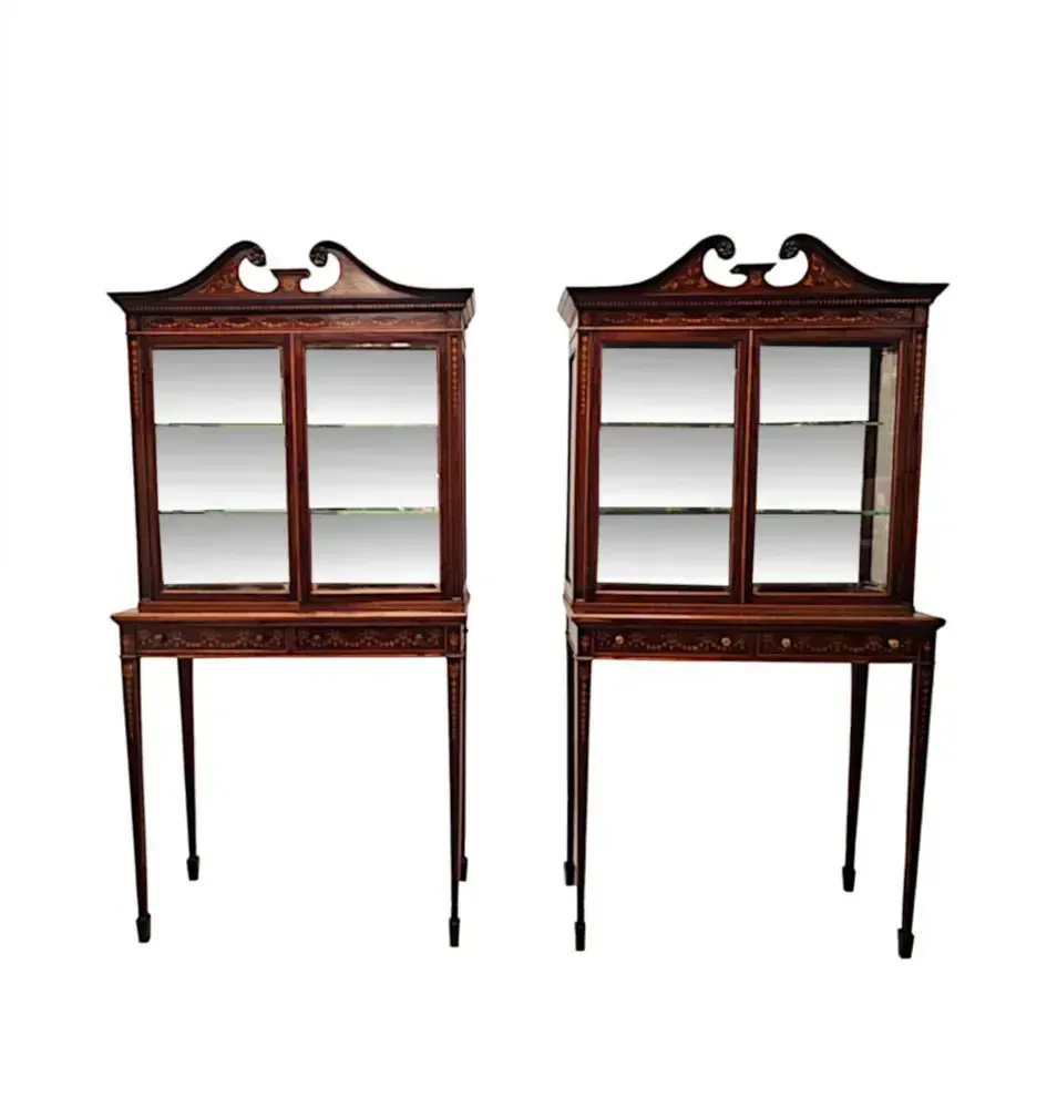 photo for sale A Very Rare Edwardian Inlaid Cabinet Attributed To London Maker 'Edward And Roberts'