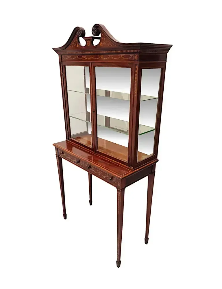 photo vinterior A Very Rare Edwardian Inlaid Cabinet Attributed To London Maker 'Edward And Roberts'