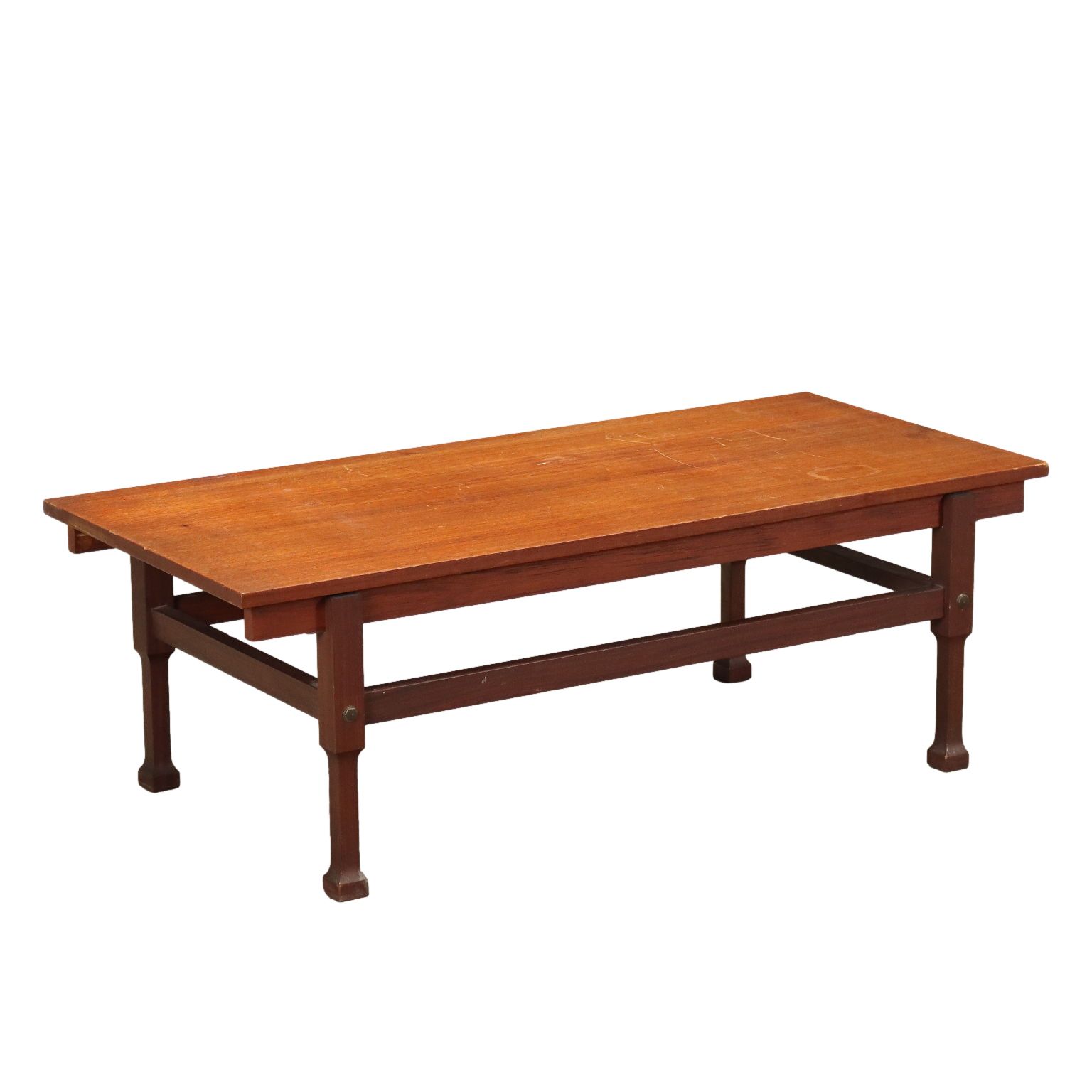 Vintage Salontafel Italië jaren 1960 Massief Gefineerd Hout Teak