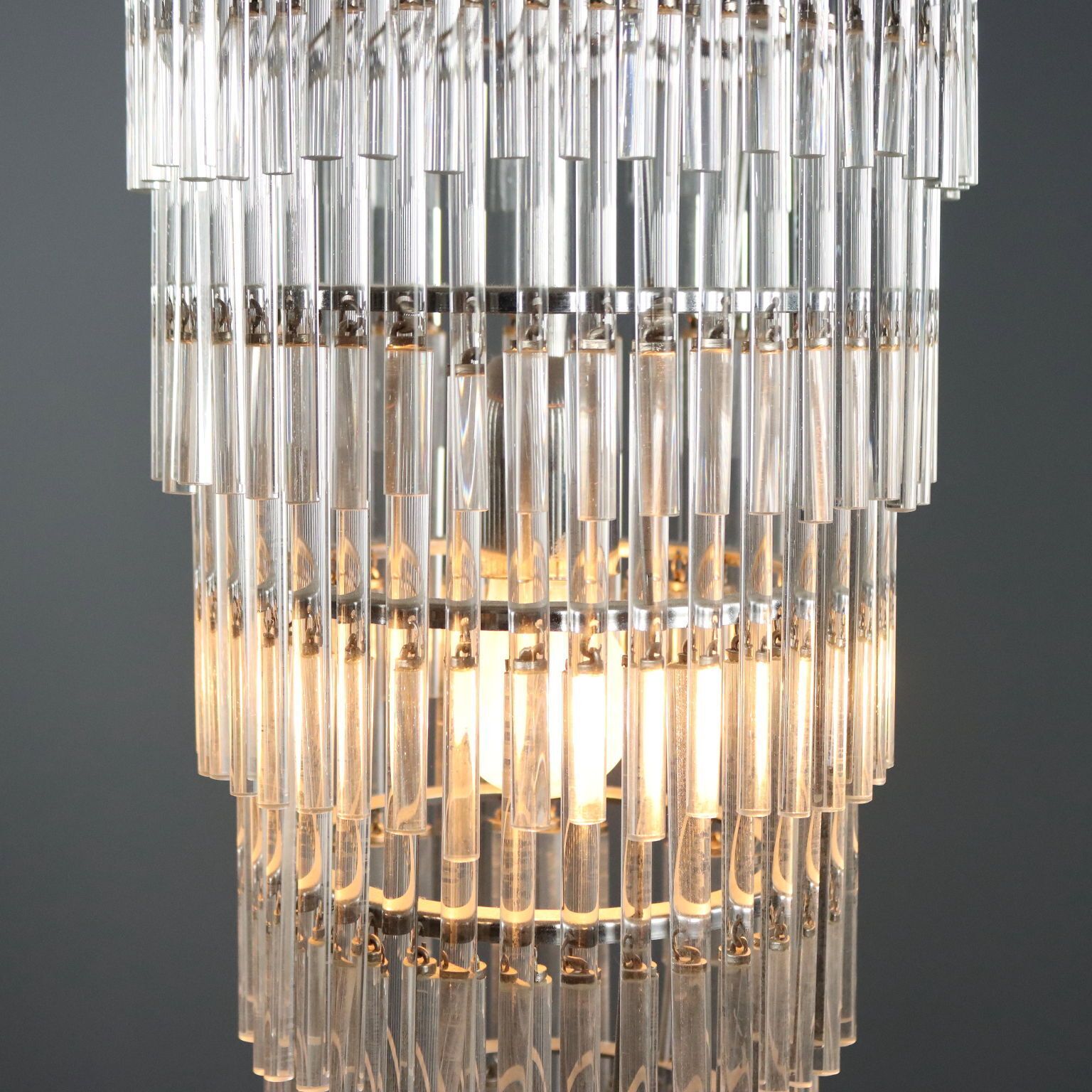 Vintage Ceiling Lamp Transparent Glass Design Italy 1990s photo Lighting