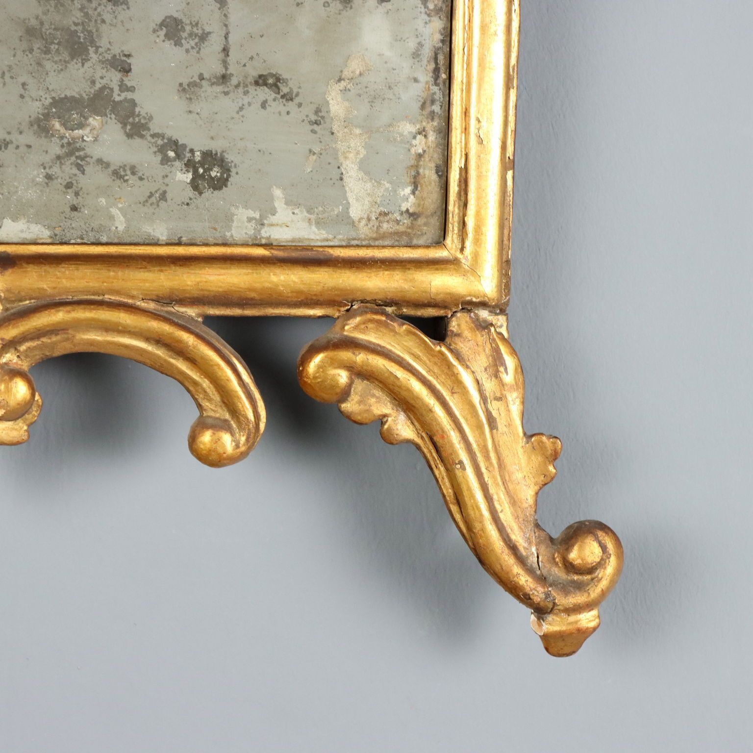 photo furniture Antieke Spiegel Verguld Hout Glas Italië 19e Eeuw