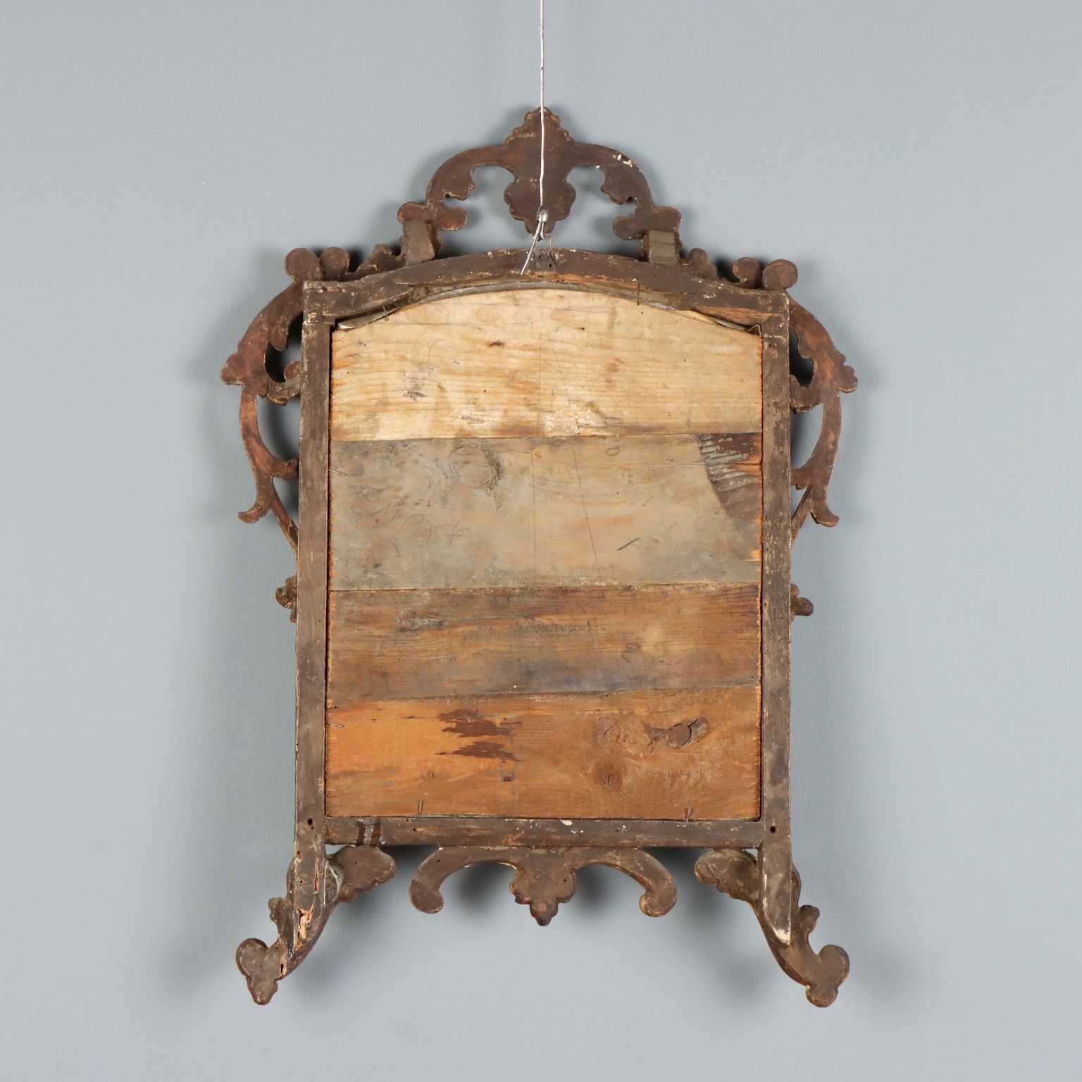 Woonaccessoires Antieke Spiegel Verguld Hout Glas Italië 19e Eeuw photo
