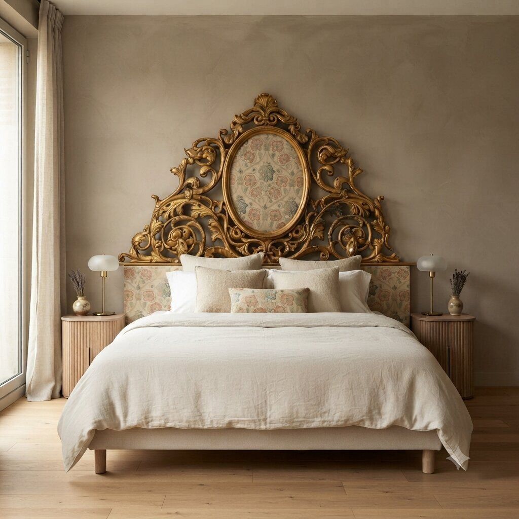Antique Headboard Carved And Gilded Wood Italy Early XIX Century photo furniture