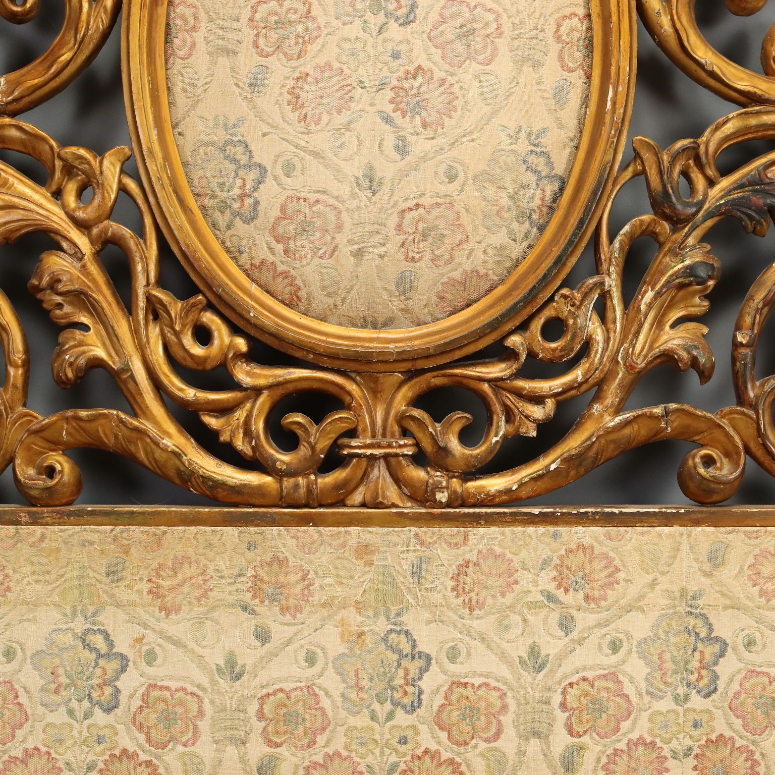Antique Headboard Carved And Gilded Wood Italy Early XIX Century photo vintage