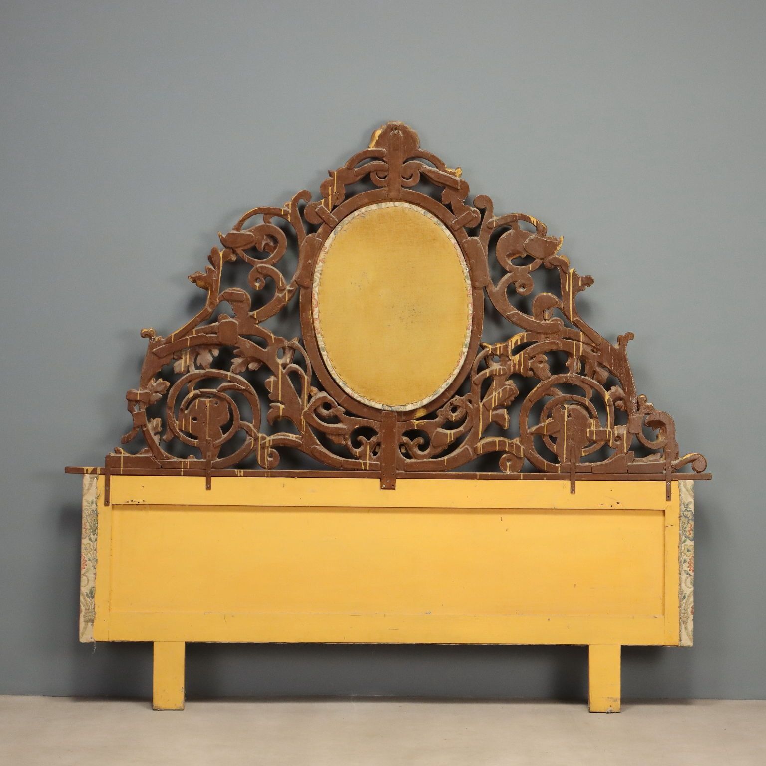photo for sale Antique Headboard Carved And Gilded Wood Italy Early XIX Century