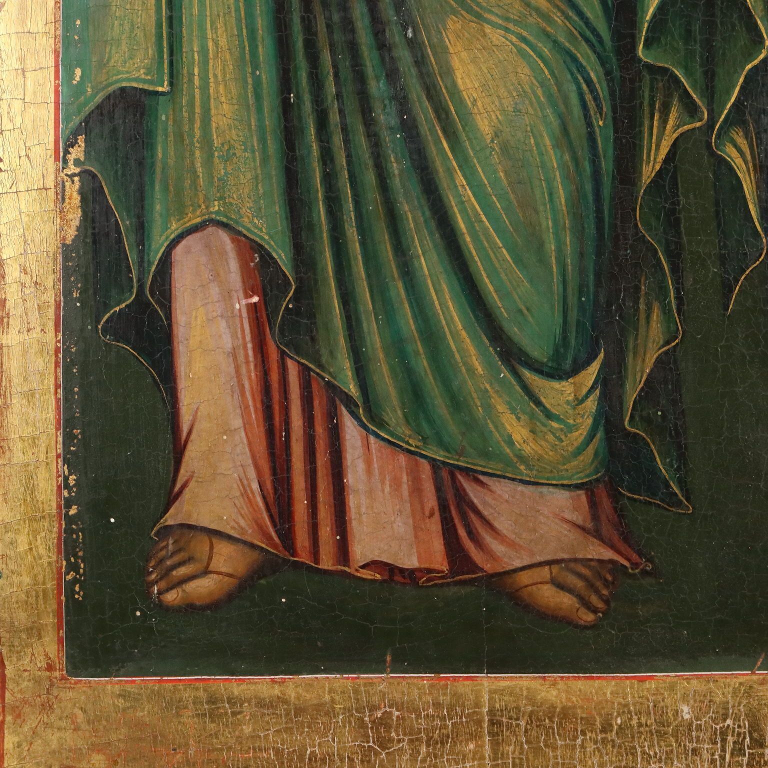 Antiek icoon met religieus onderwerp, tempera op paneel, 18e-19e eeuw photo buy