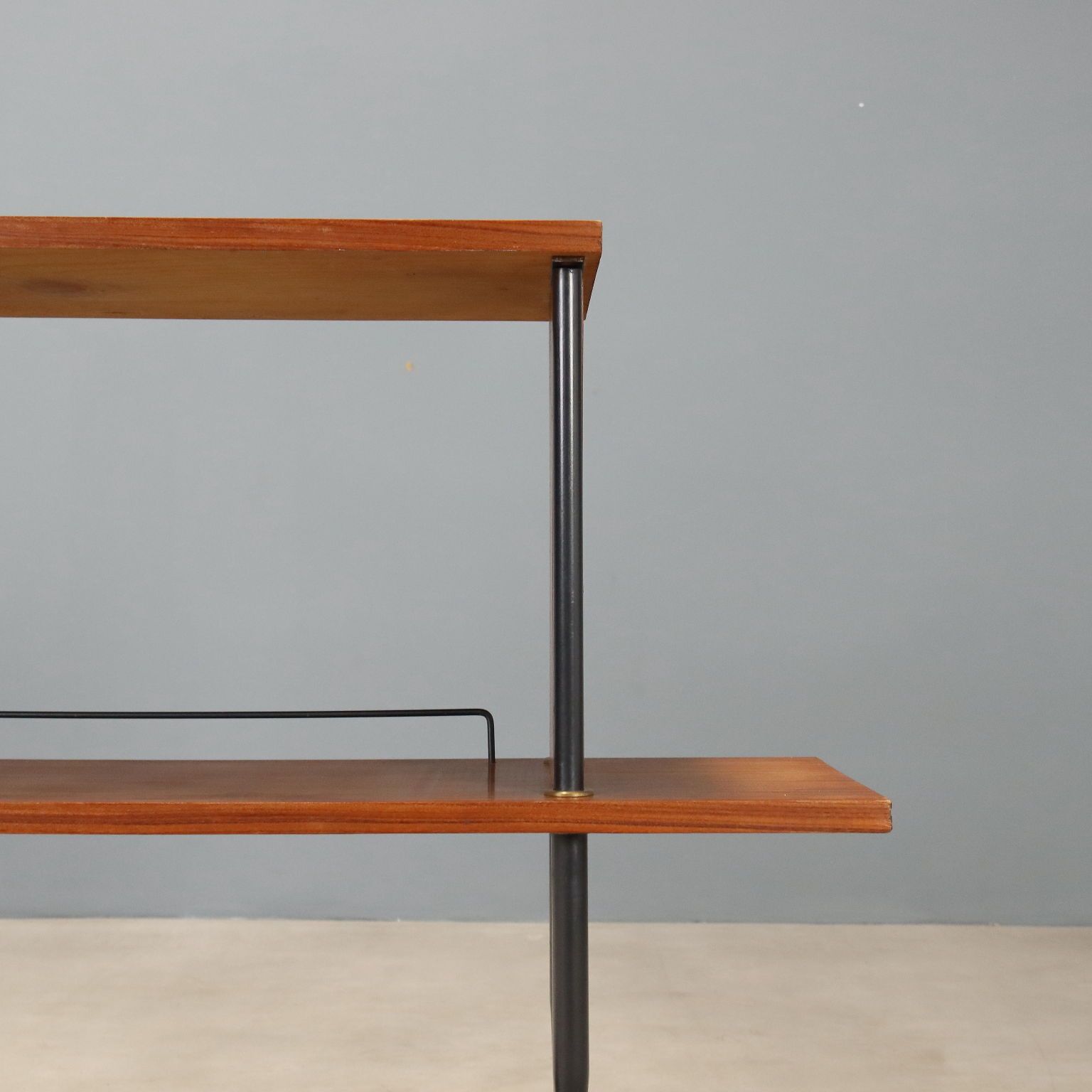Vintage Cabinet Teak Metal Brass Design Italy 1960s photo 350.0