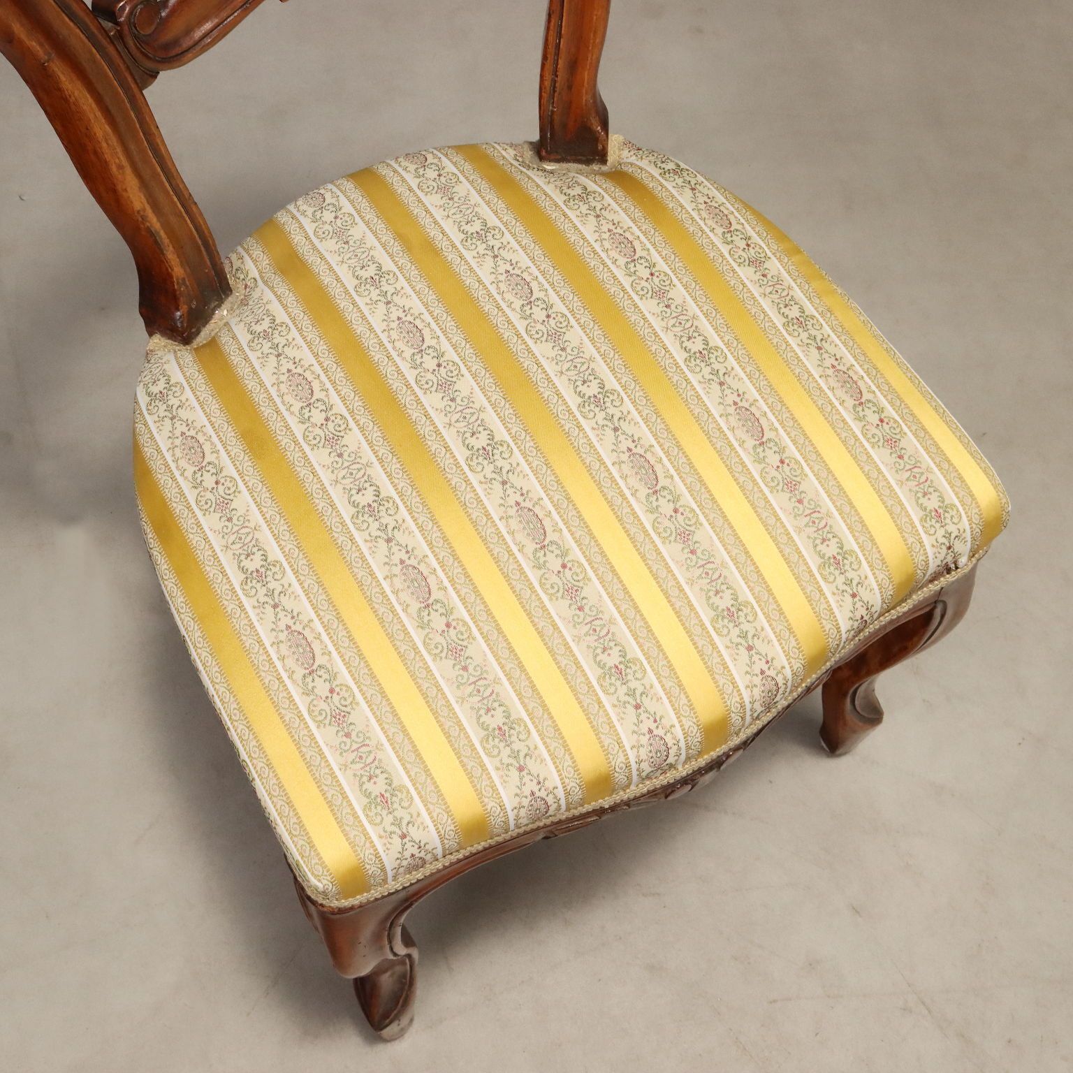 Chaises Louis-Philippe en noyer, Italie, XIXe siècle photo vintage