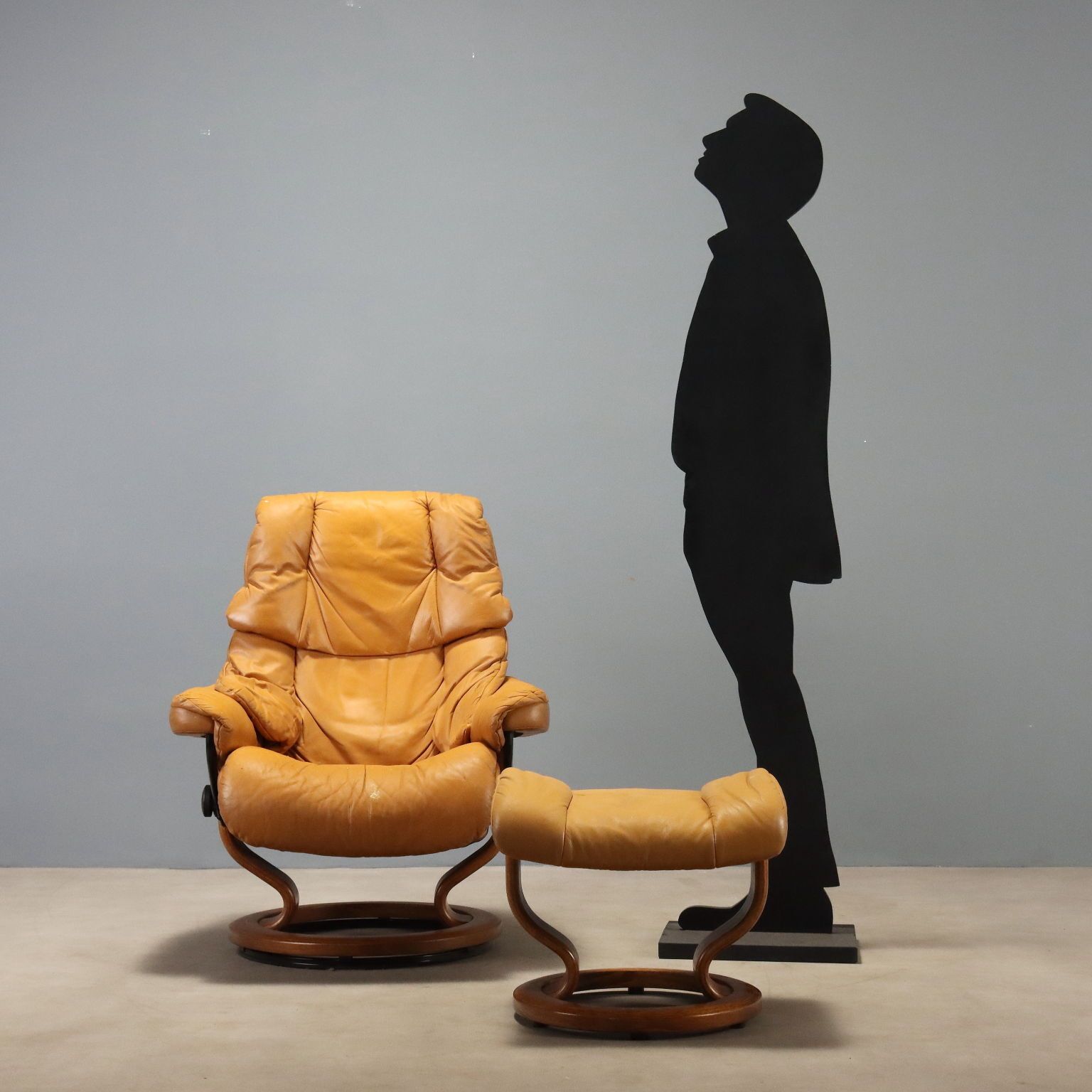 Vintage Ekornes Armchair With Footrests Leather Design 1980s photo furniture