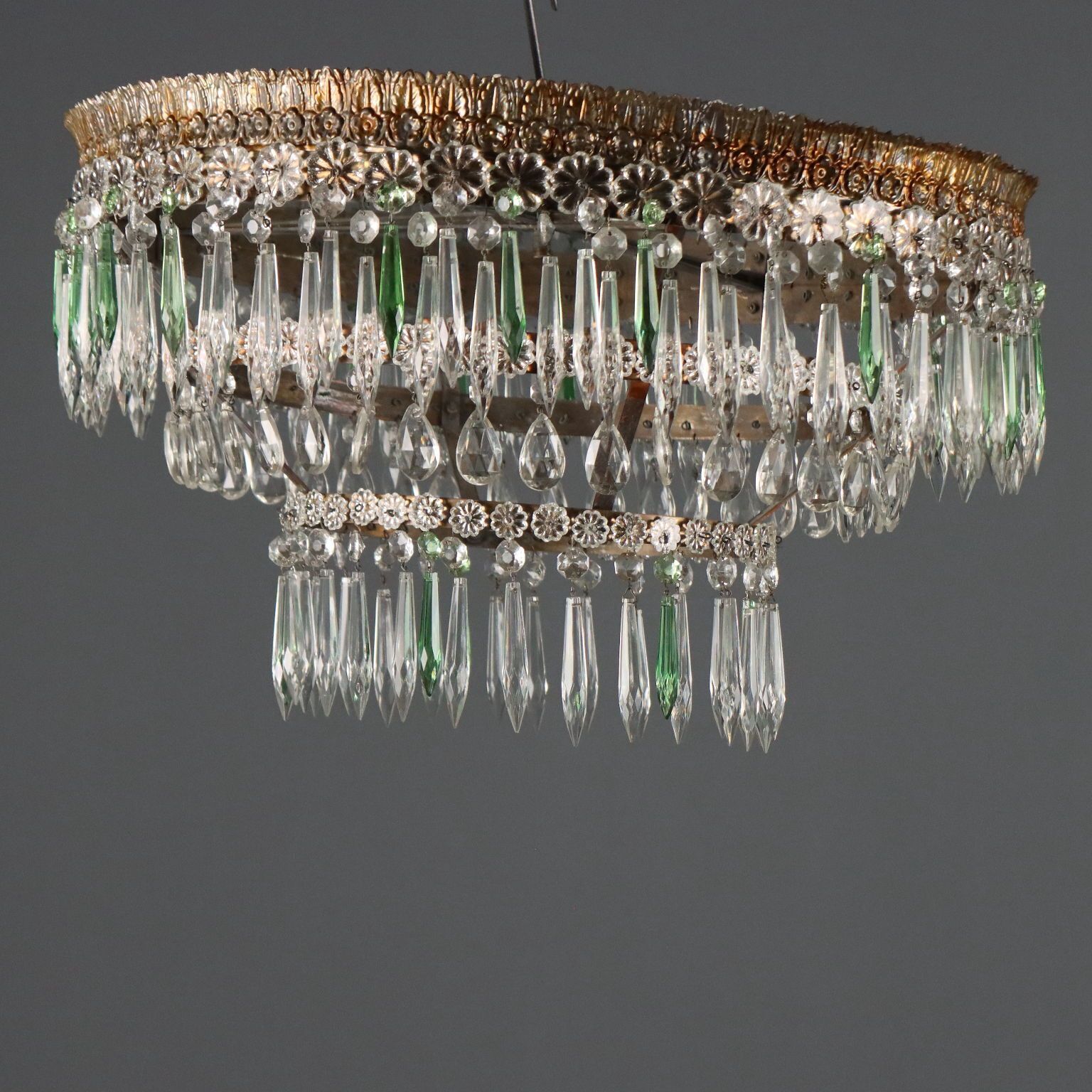 Chandelier Empire Style Iron Glass Italy XX Century