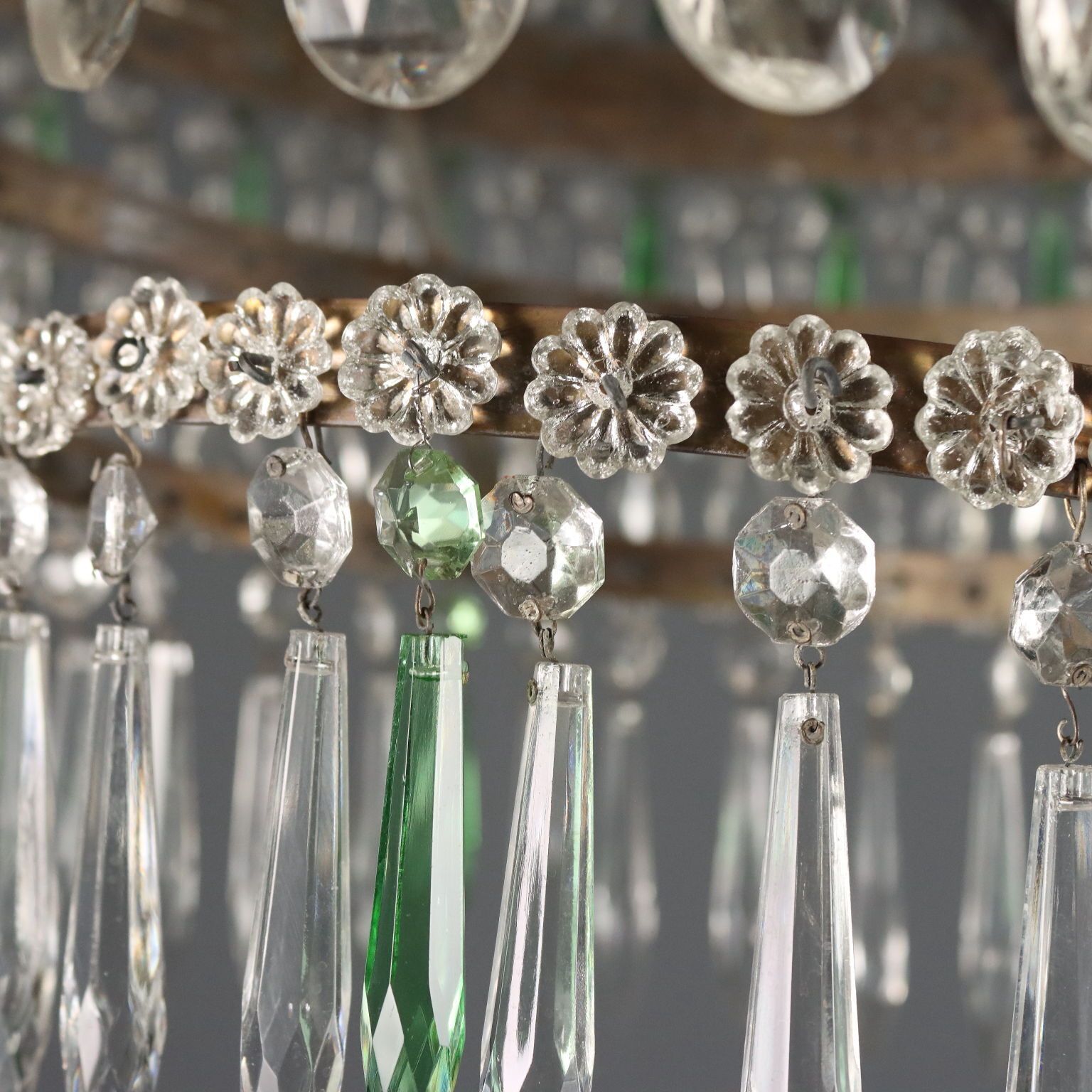 Chandelier Empire Style Iron Glass Italy XX Century photo vinterior