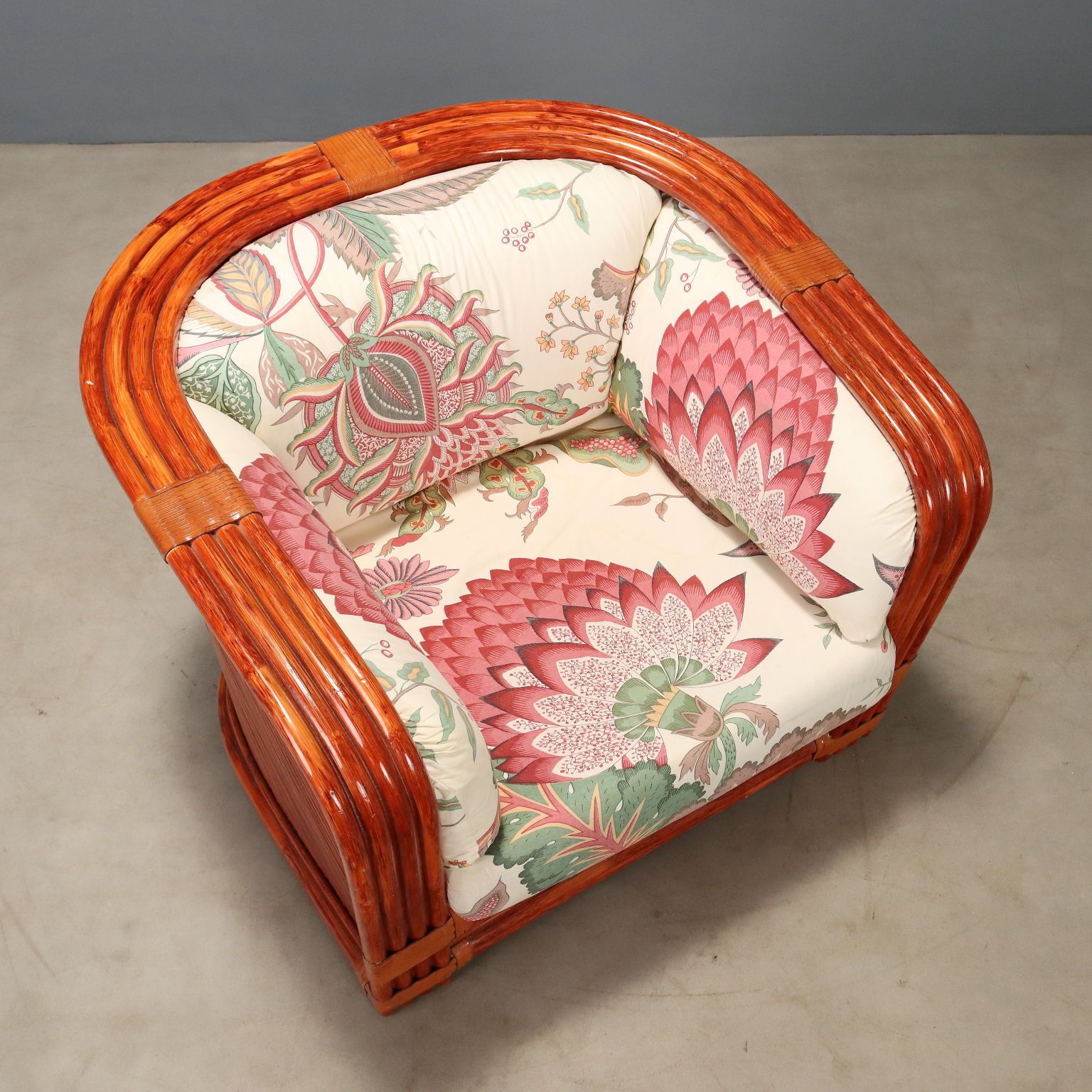 Vintage fauteuil Maugrion, rotan en bamboe, Italië ca. jaren 1980 photo buy