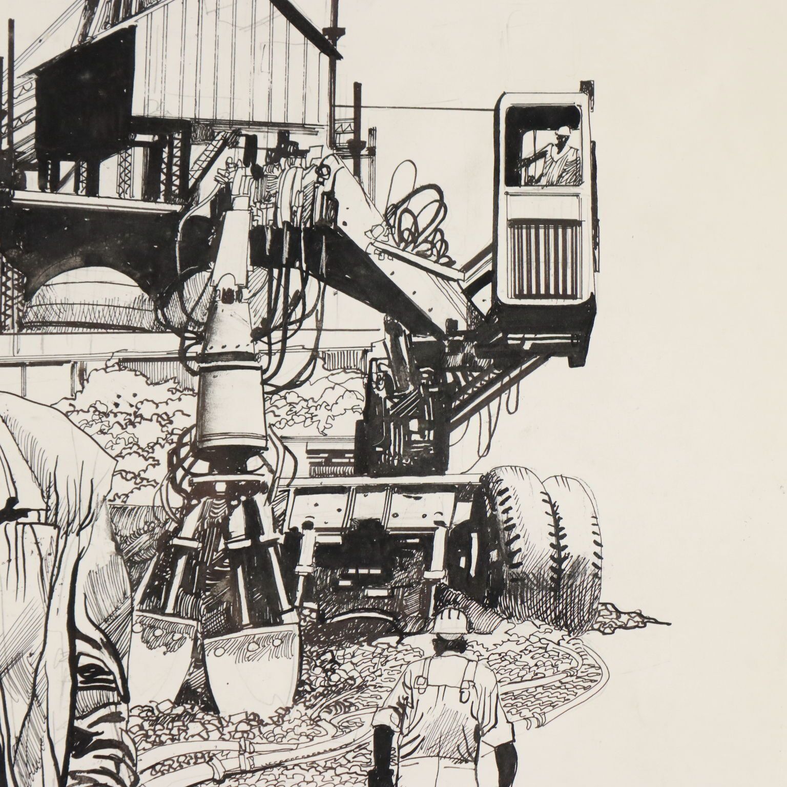 Dessin contemporain signé Sergio Toppi, technique mixte, années 1900 photo Art