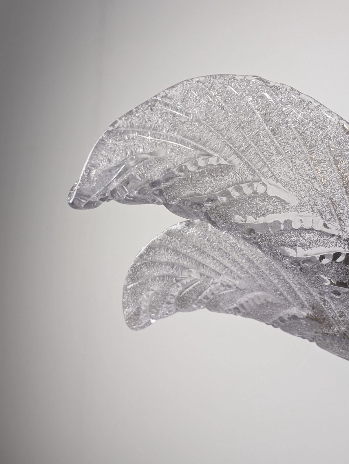 Grand plafonnier Mazzega en verre de Murano, feuilles de palmier, Art déco, Italie, années 1960 photo buy