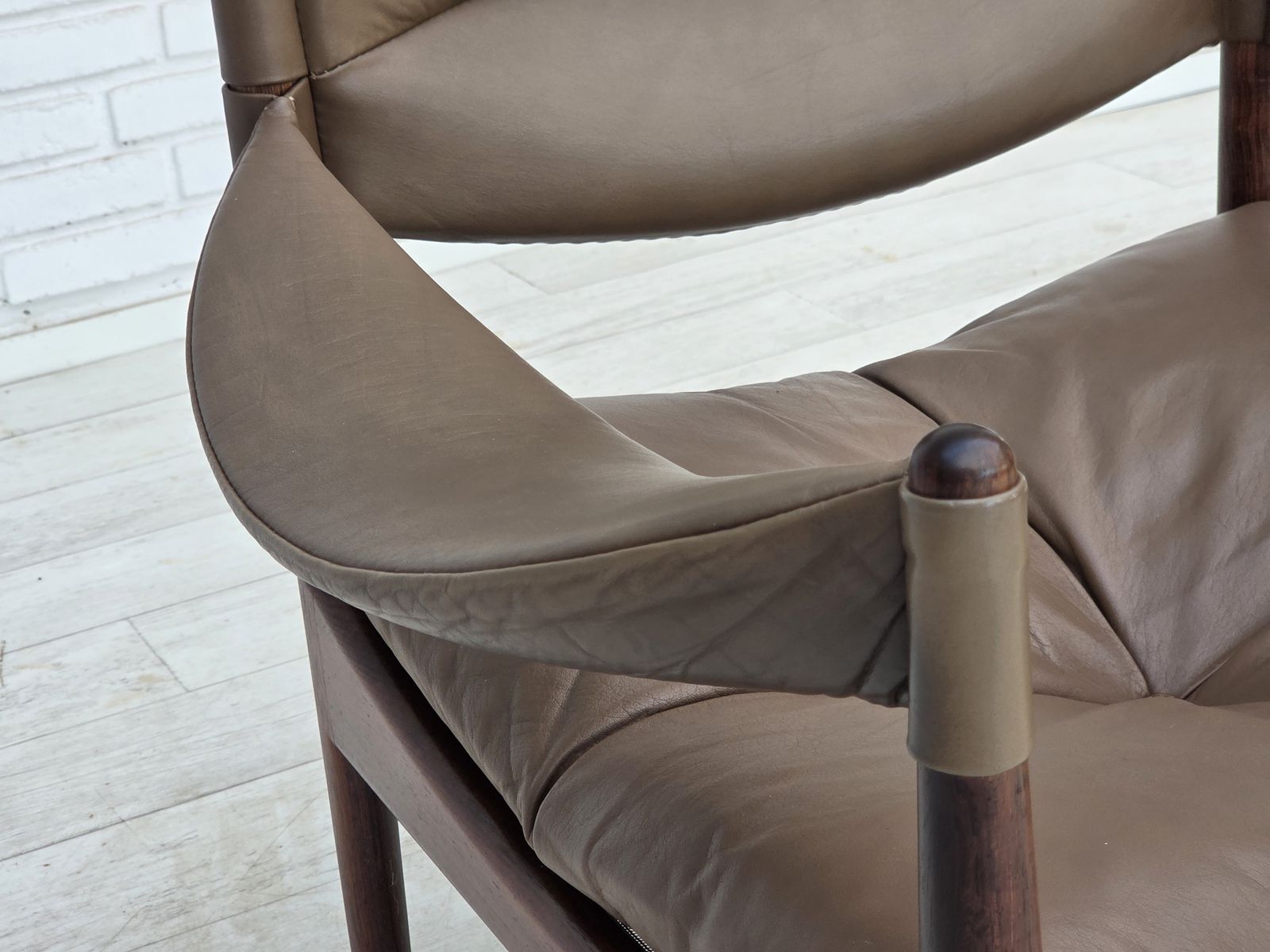 1970s, Danish Design By Kristian Vedel, Highback Armchair Model "Modus". photo vintage
