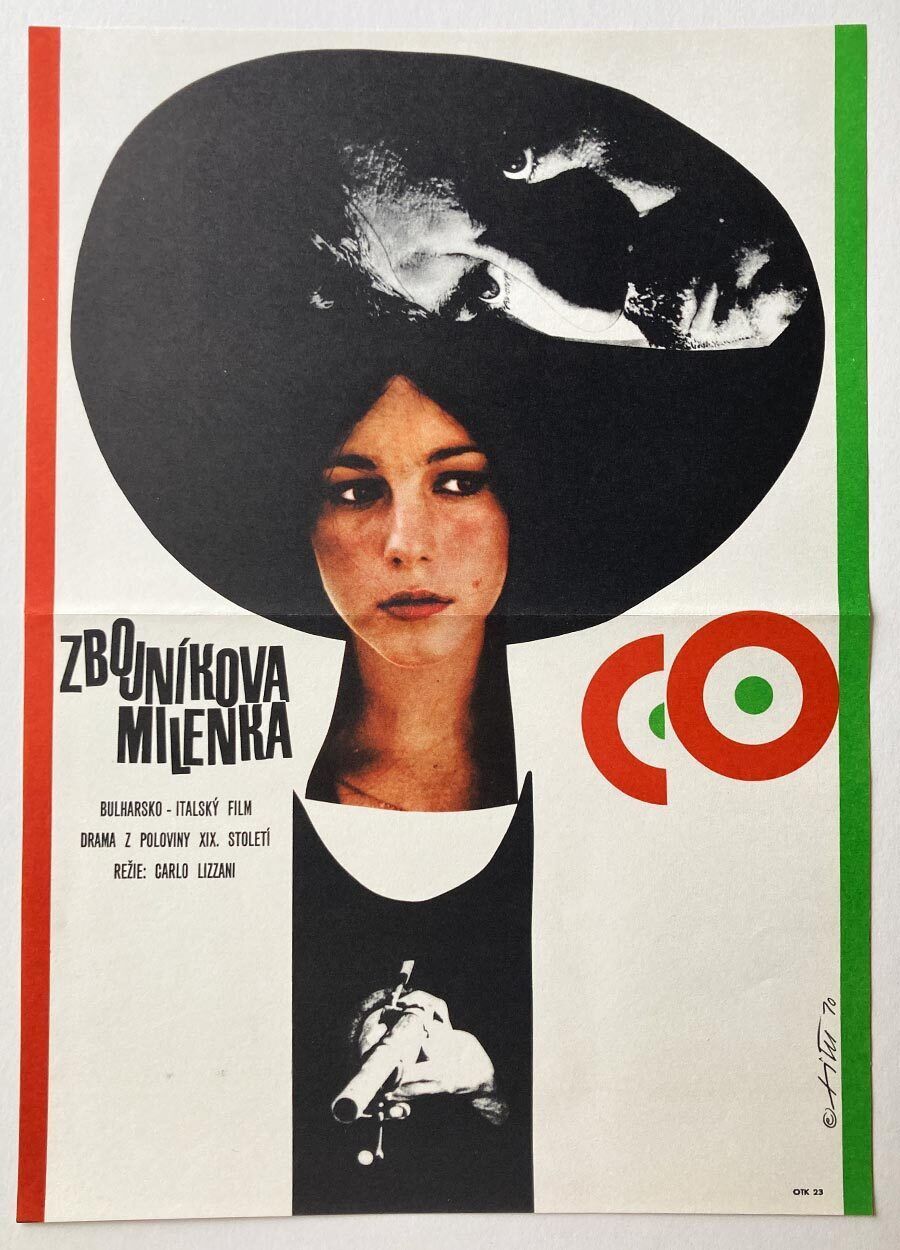 Original Film Poster, The Bandit, Jaroslav Fišer, 1970, Genuine Vintage Czech Design