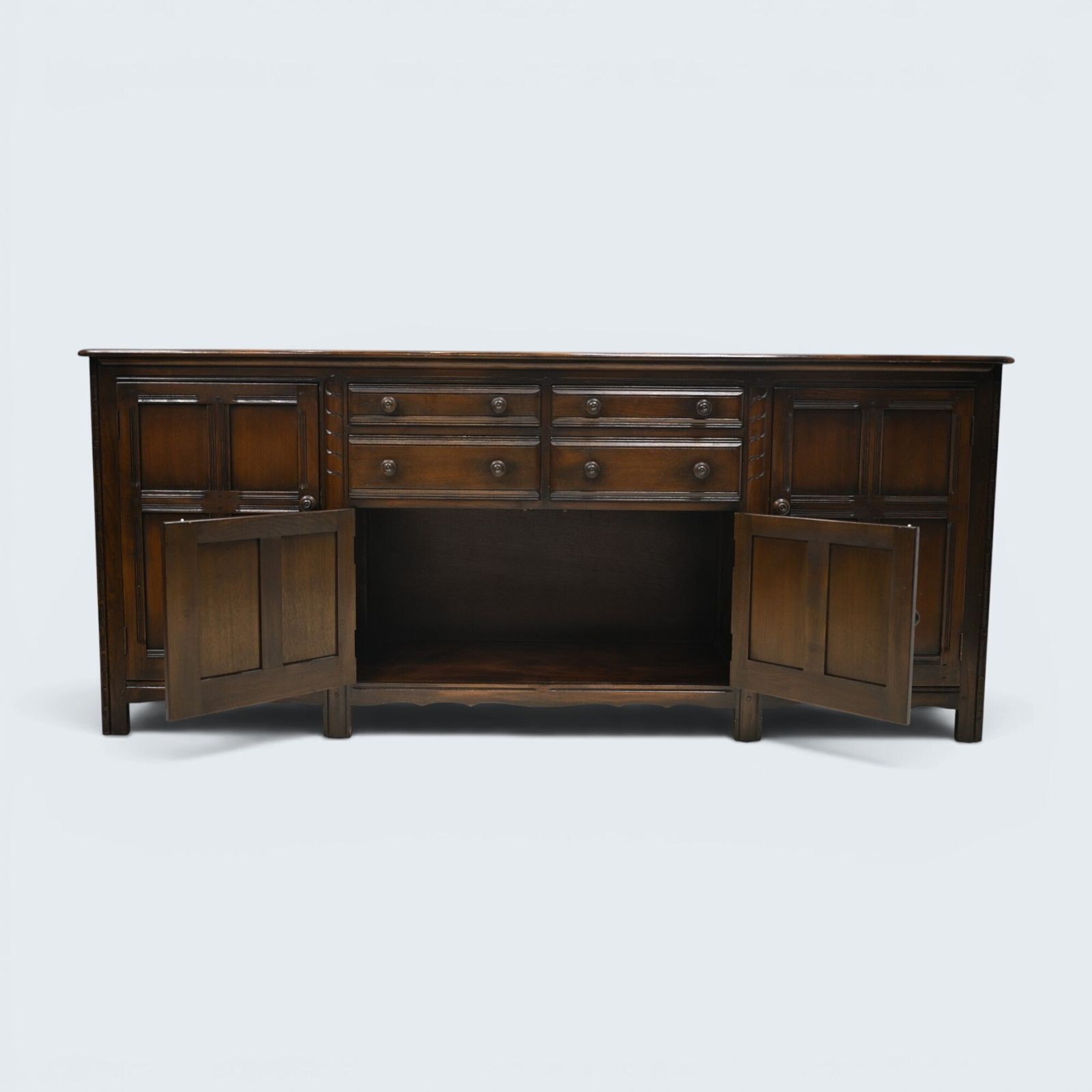 photo vinterior Ercol Large Grand Sideboard Model #570 215cm/7foot Wide Free Uk Delivery