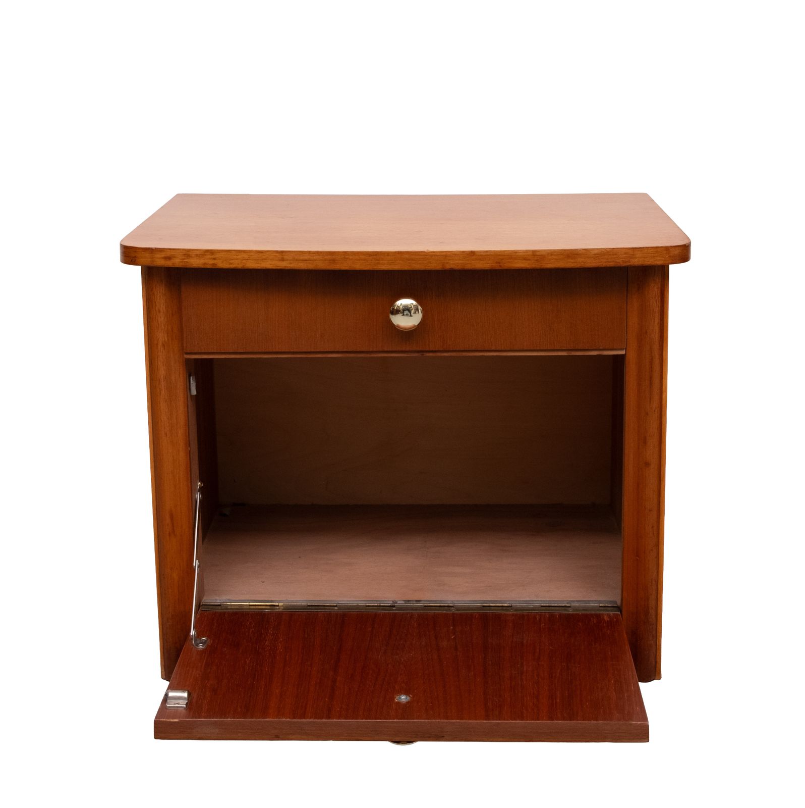photo furniture Set art deco nachtkastjes, notenhout, jaren 1930, Nederland