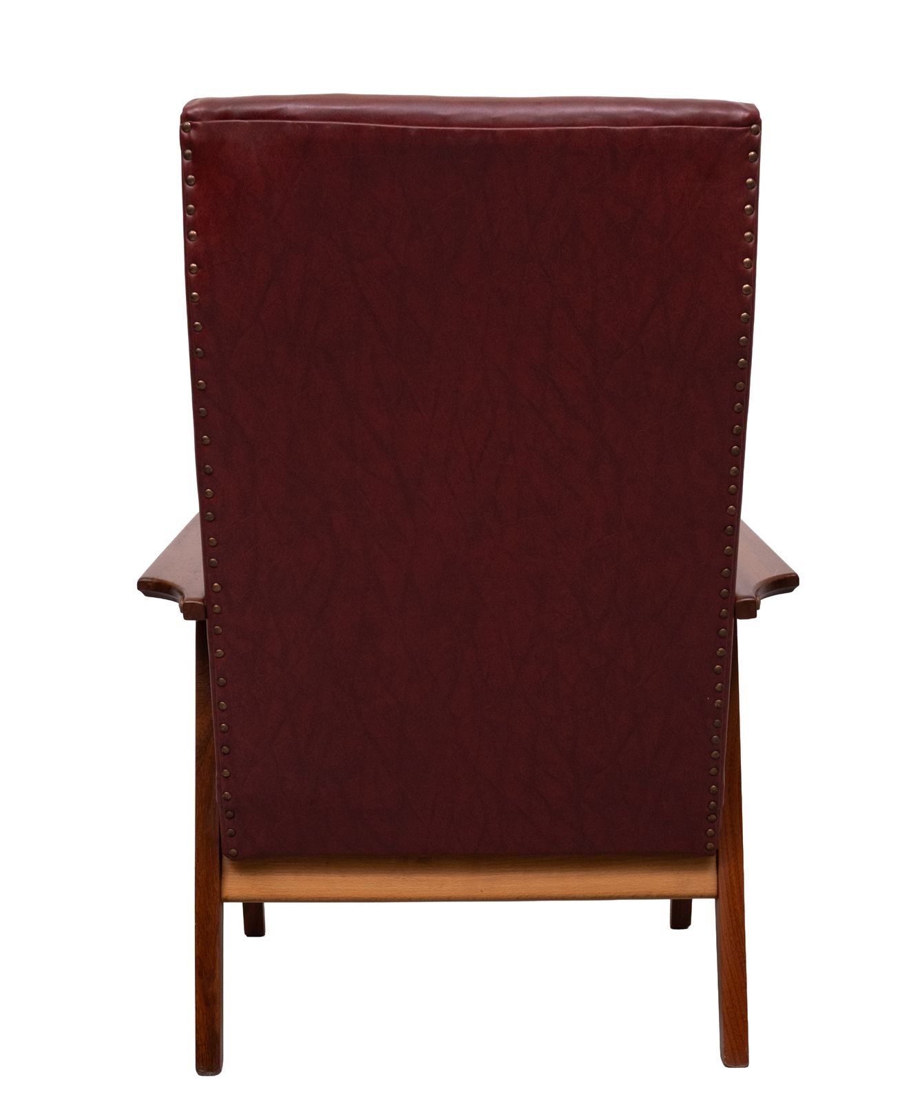 Teakhouten fauteuil met hoge rugleuning, jaren 1960, Nederland photo vintage