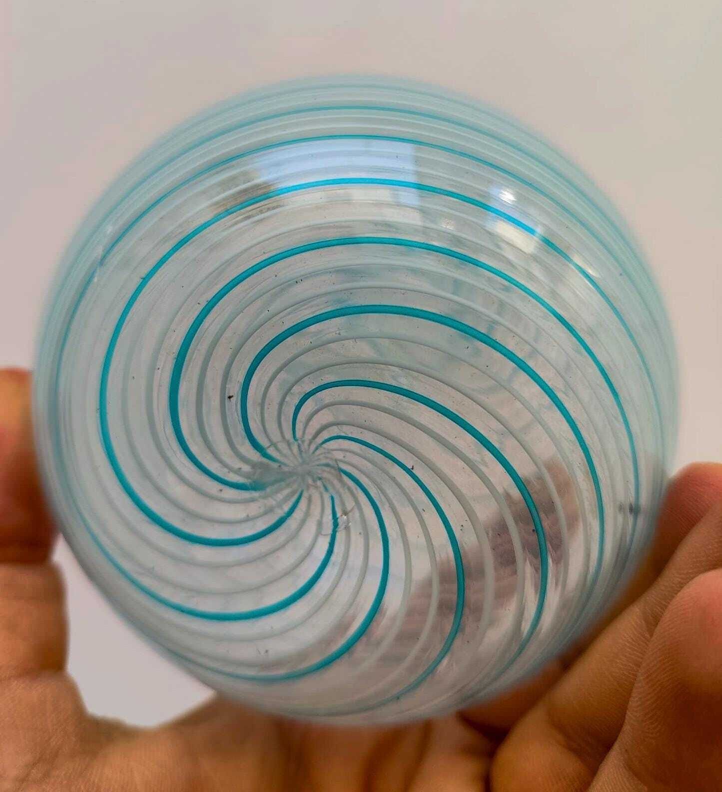 Home Decor Murano Glass Perfume Set Swirl With Blue Filigree Vintage Design 1970s Vase Bowl photo