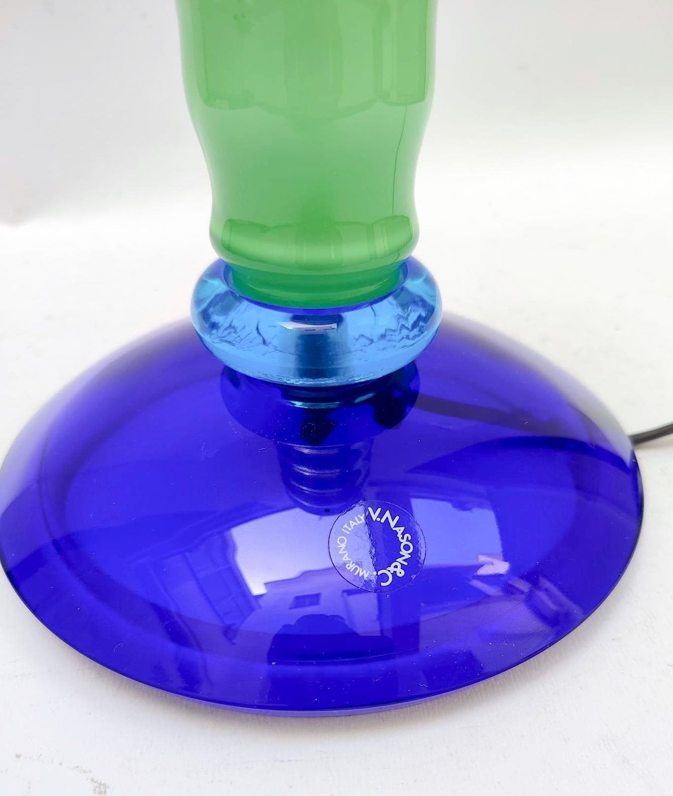 Nason Groene en Blauwe Murano Glazen Tafellamp, Italiaans Vintage Design photo buy
