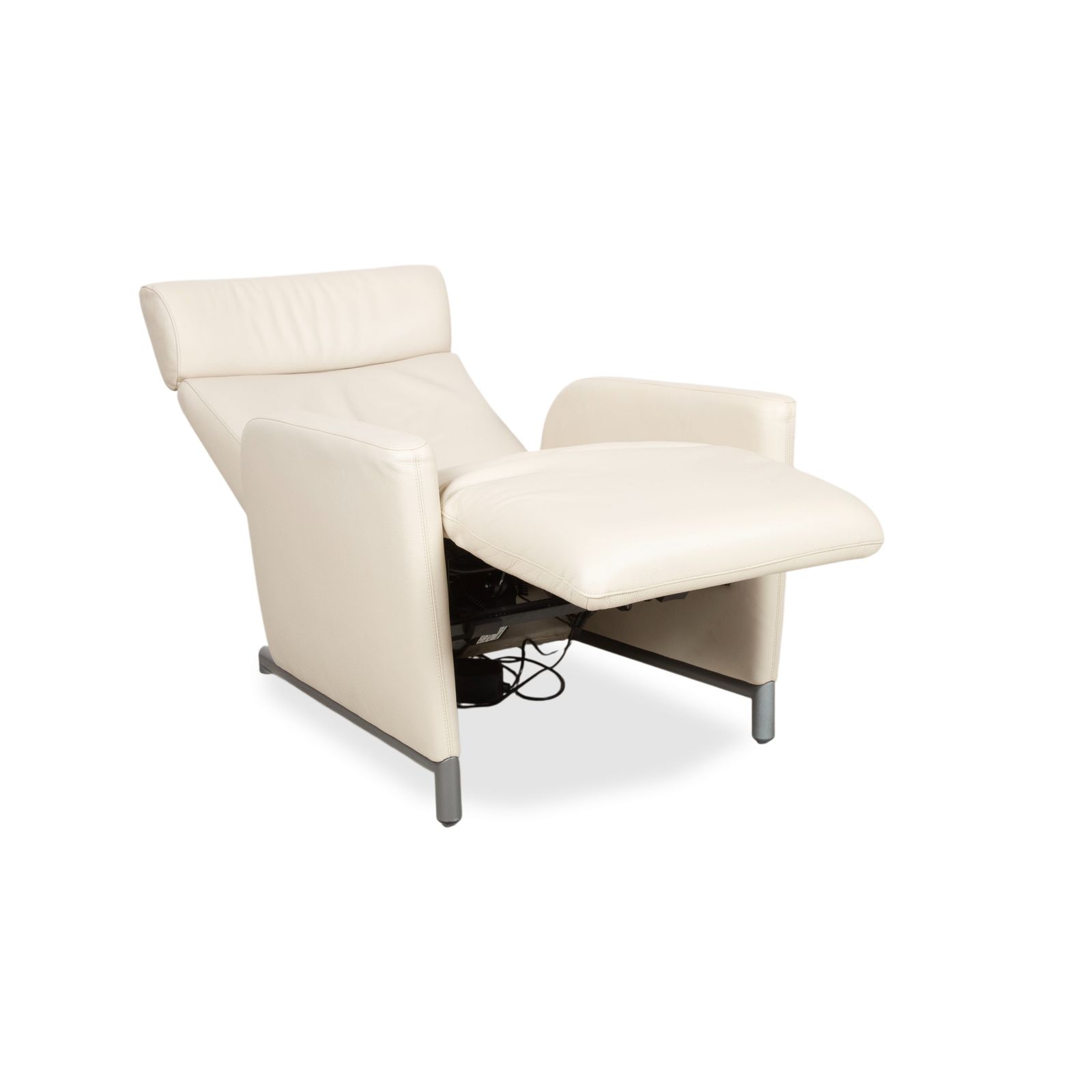 Fauteuil Cor Bico en cuir crème beige, fonction électrique de relaxation photo Mobilier