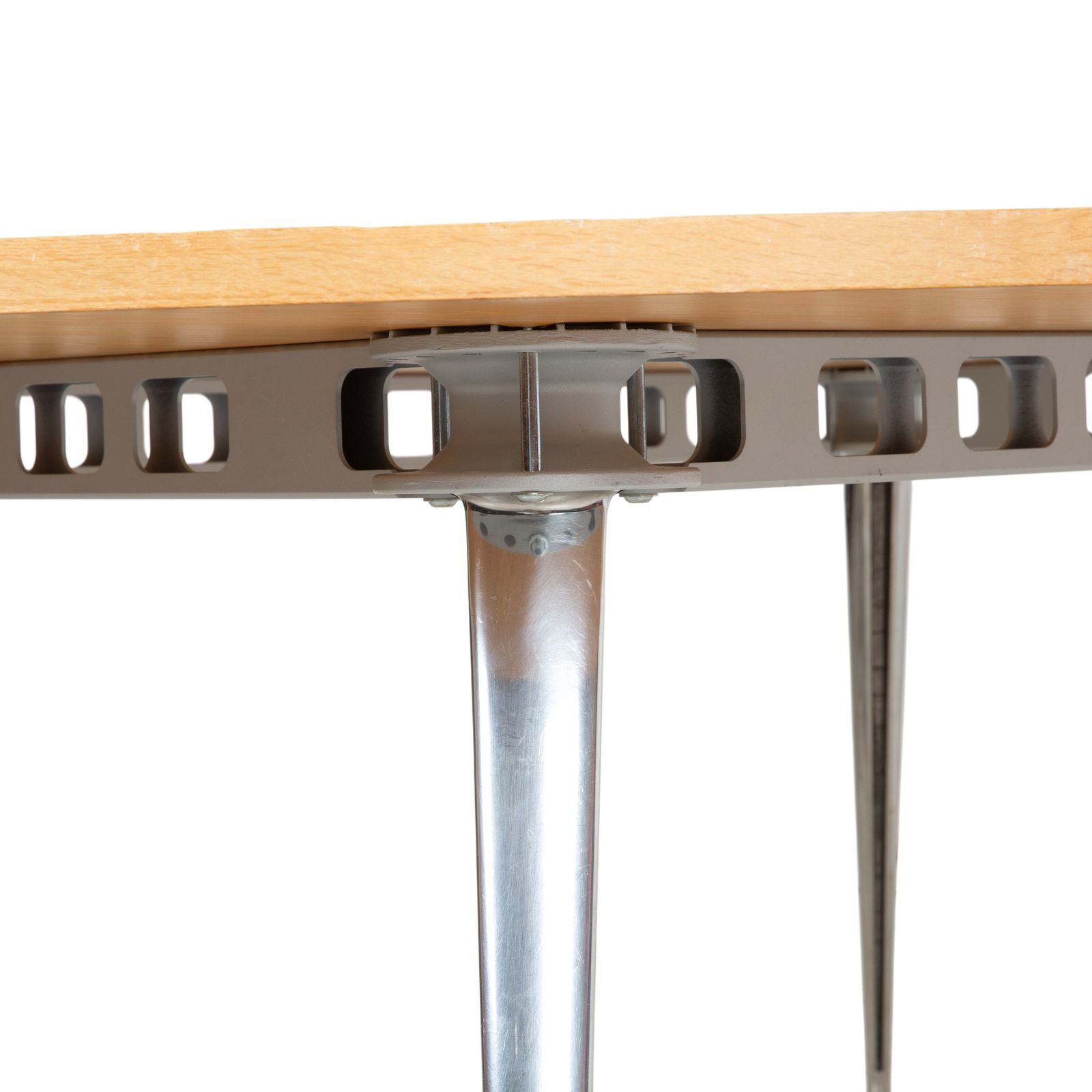 Vitra Medamorph Wood Chrome Dining Table Brown photo for sale