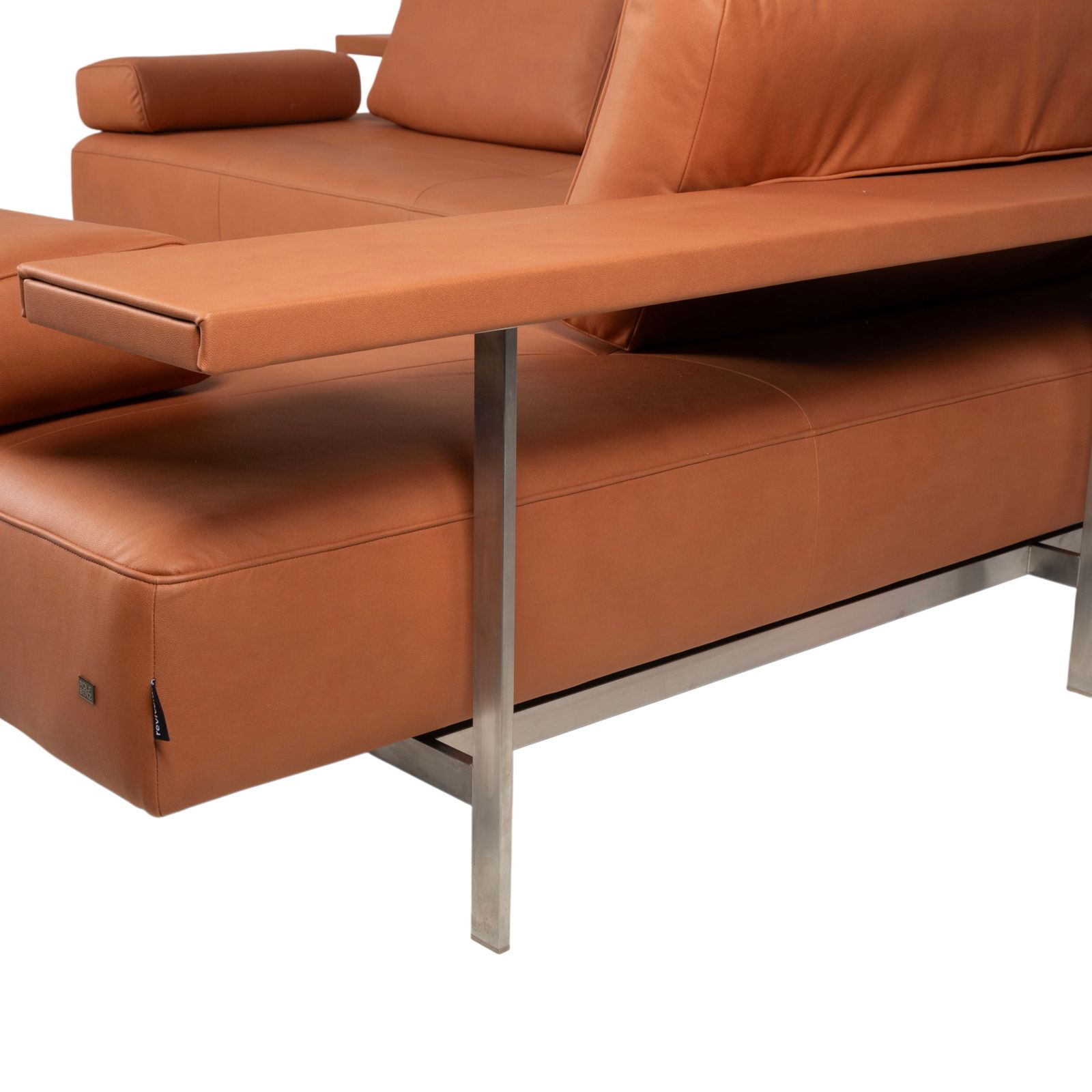 Rolf Benz Dono 6100 Leather Corner Sofa Orange Terracotta photo vintage