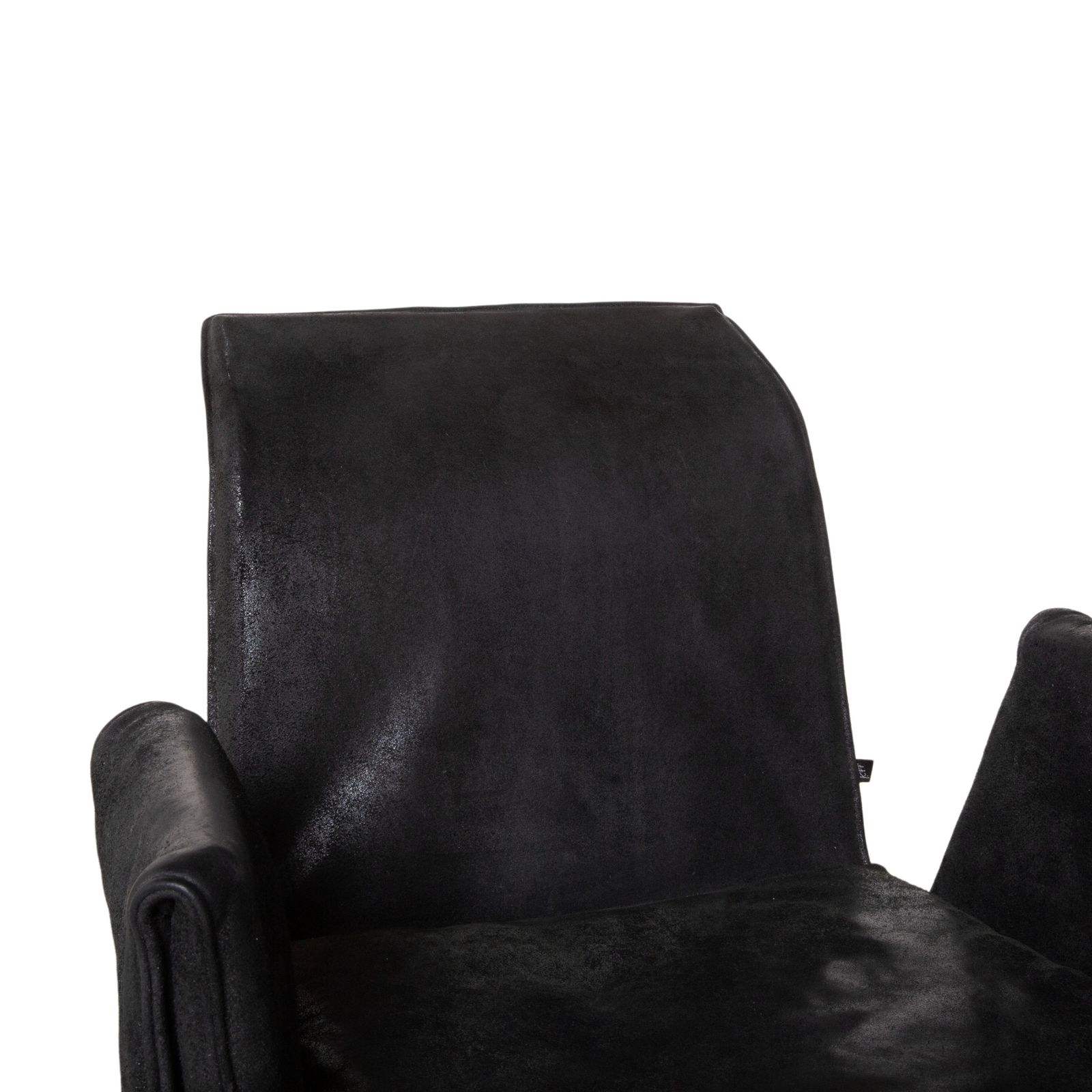 Kff Mexico Leather 4 Piece Chair Set Black Anthracite Chrome photo 1899.0