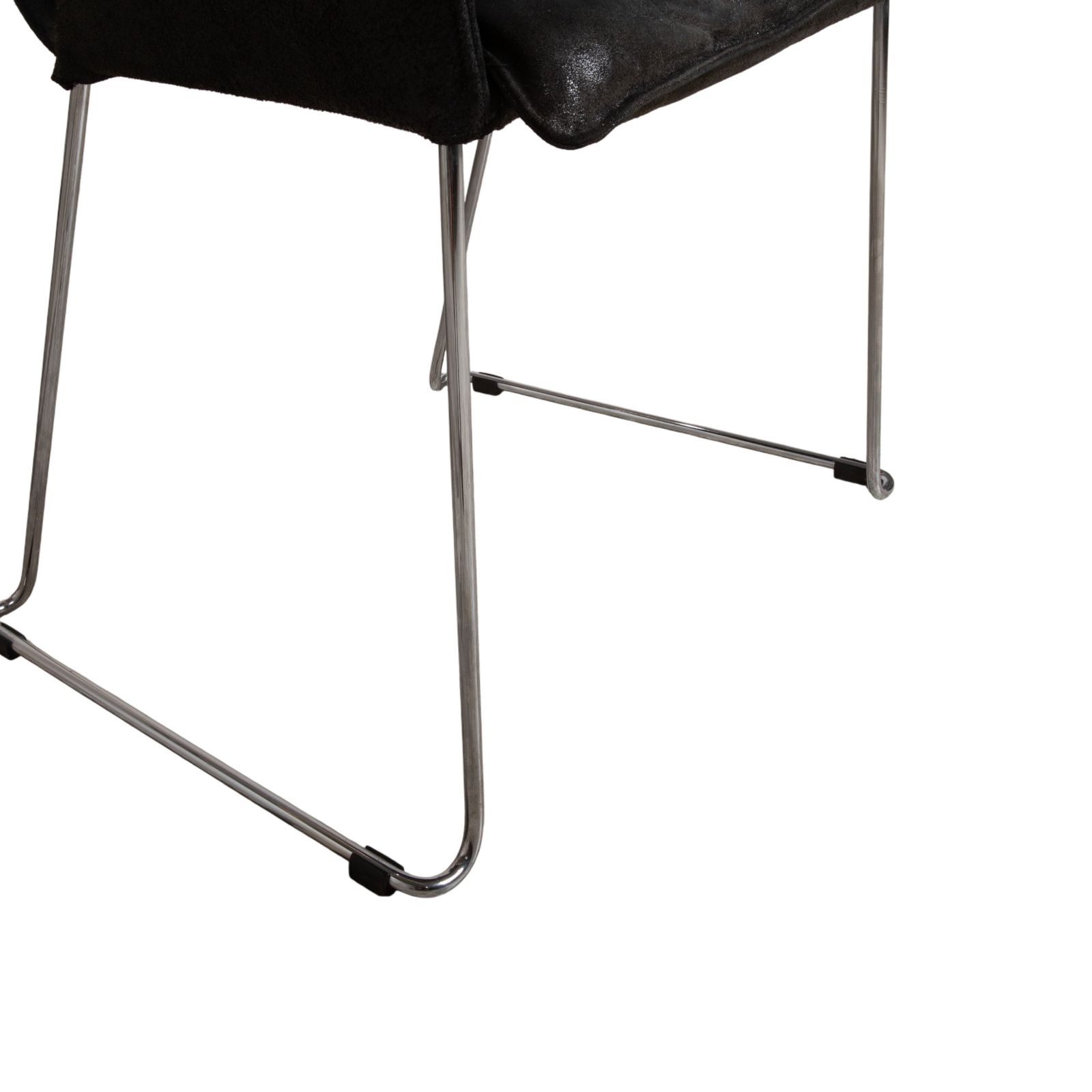 Ensemble de 4 chaises KFF Mexico en cuir noir anthracite, chrome photo buy