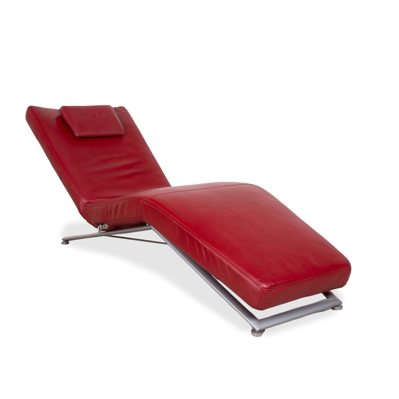 Méridienne Koinor Jeremiah en cuir rouge, fonction manuelle
