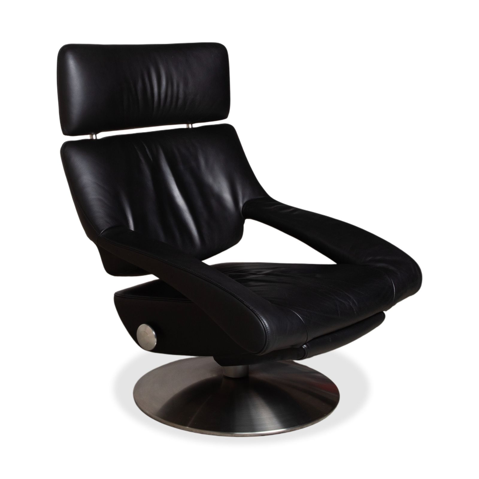 De Sede DS-255 Leren Fauteuil Zwart Incl. Voetensteun, Manuele Functie, Relaxfunctie photo for sale