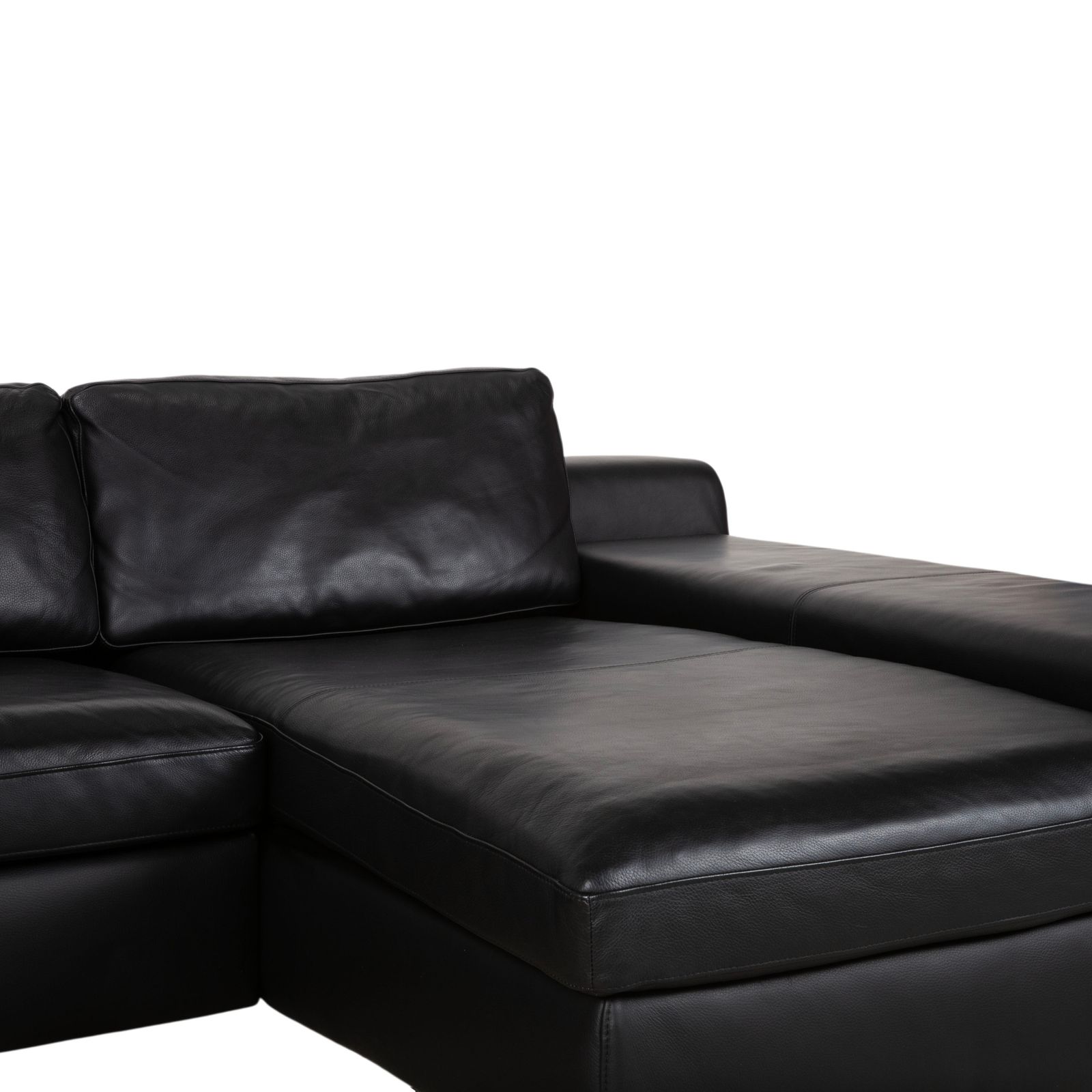 Ewald Schillig Leather Corner Sofa Black photo Furniture