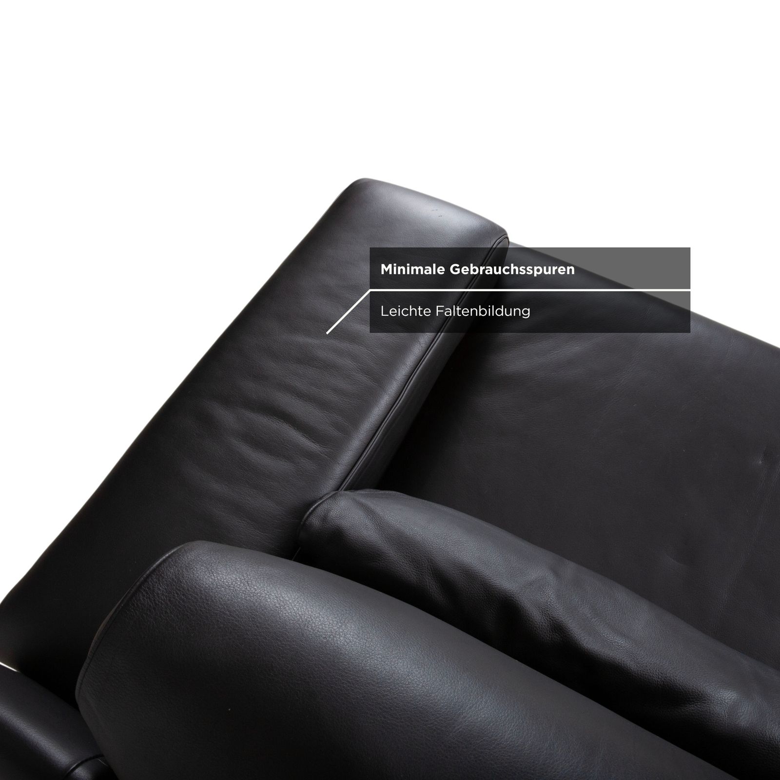 Rolf Benz 6500 Two Seater Leather Sofa Black Manual Function photo vintage