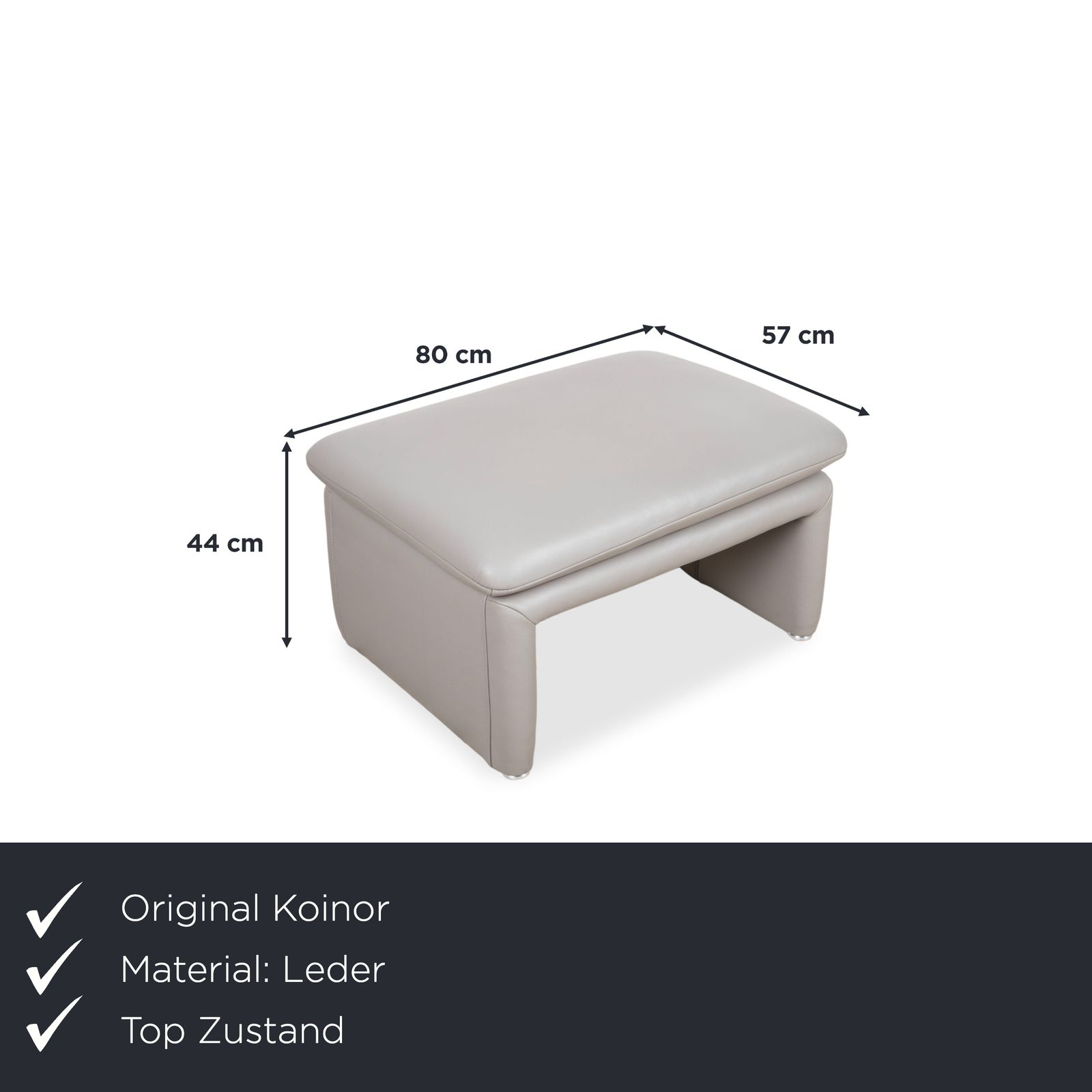 Koinor Leren Hocker Grijs photo furniture