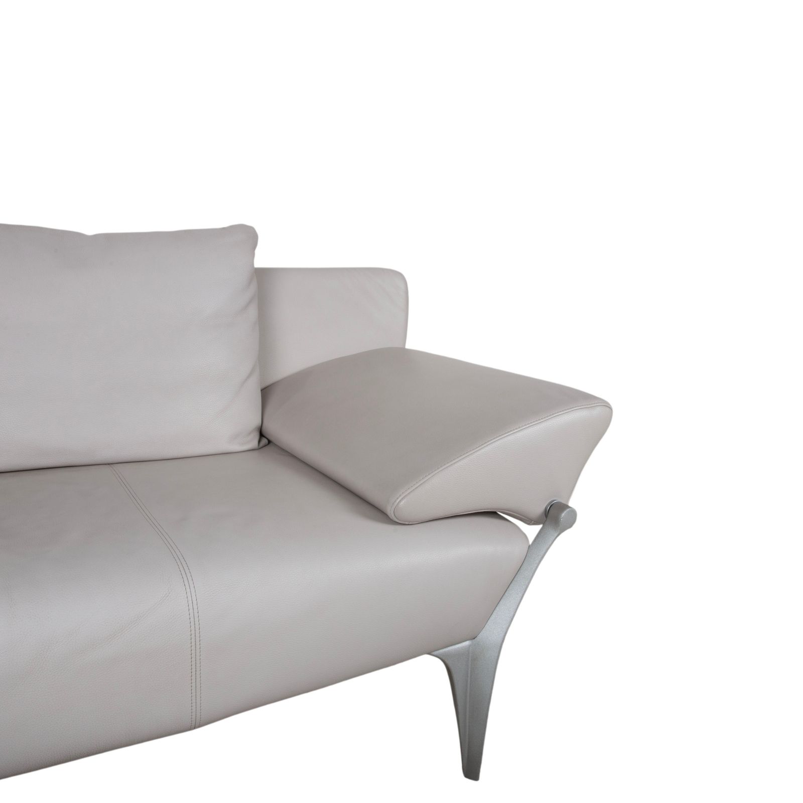 Canapé 3 places Rolf Benz 1600 en cuir gris, fonction manuelle photo Mobilier