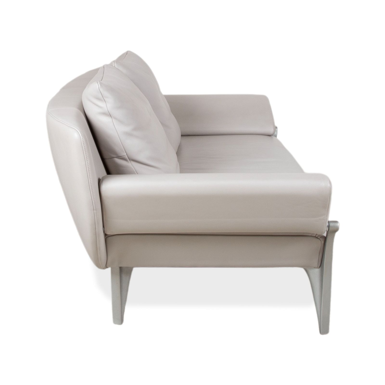 photo furniture Canapé 3 places Rolf Benz 1600 en cuir gris, fonction manuelle