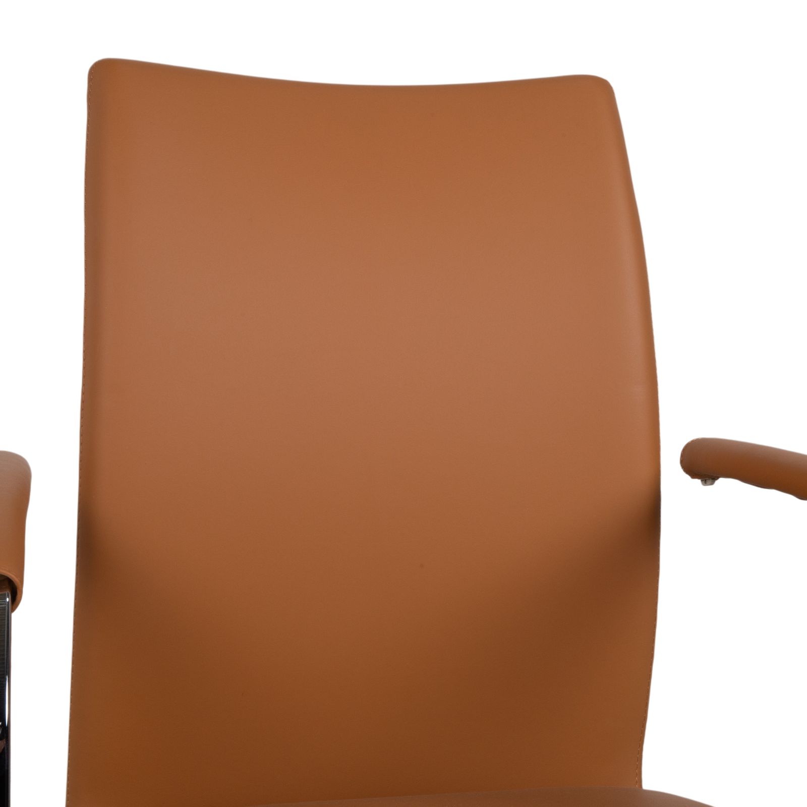 Set Of 6 Tonon Swing Leather Chrome Chairs, Brown Cognac photo Furniture