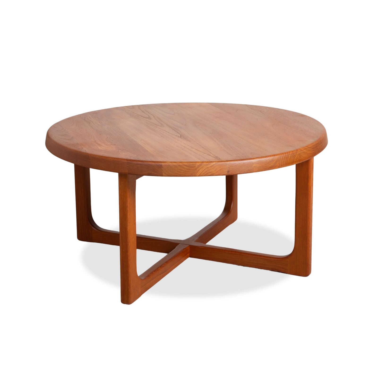 Table basse mid-century en bois, marron, 97 x 97 cm photo vintage