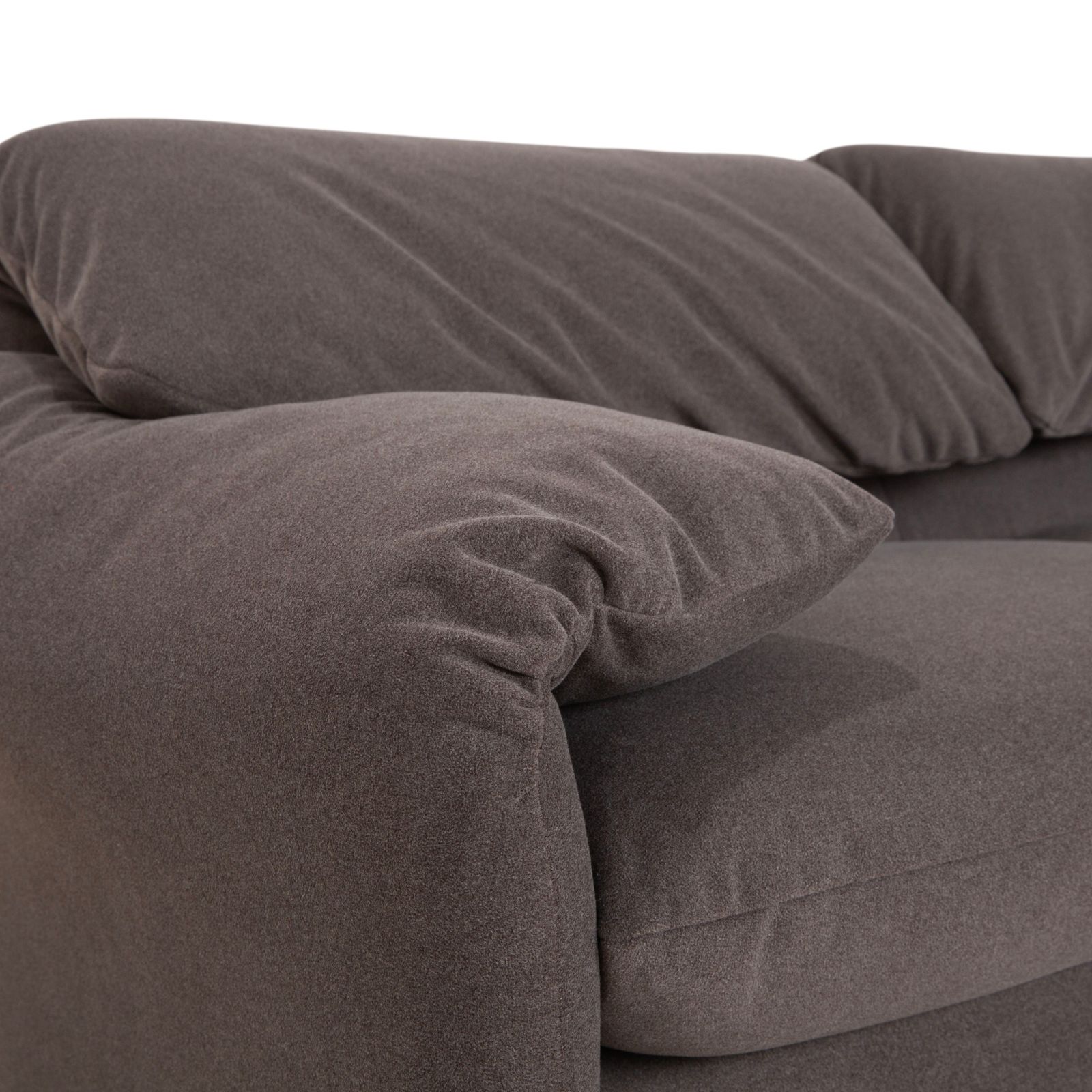 Canapé 2 places Cassina Maralunga en tissu, gris beige, retapissé photo vinterior