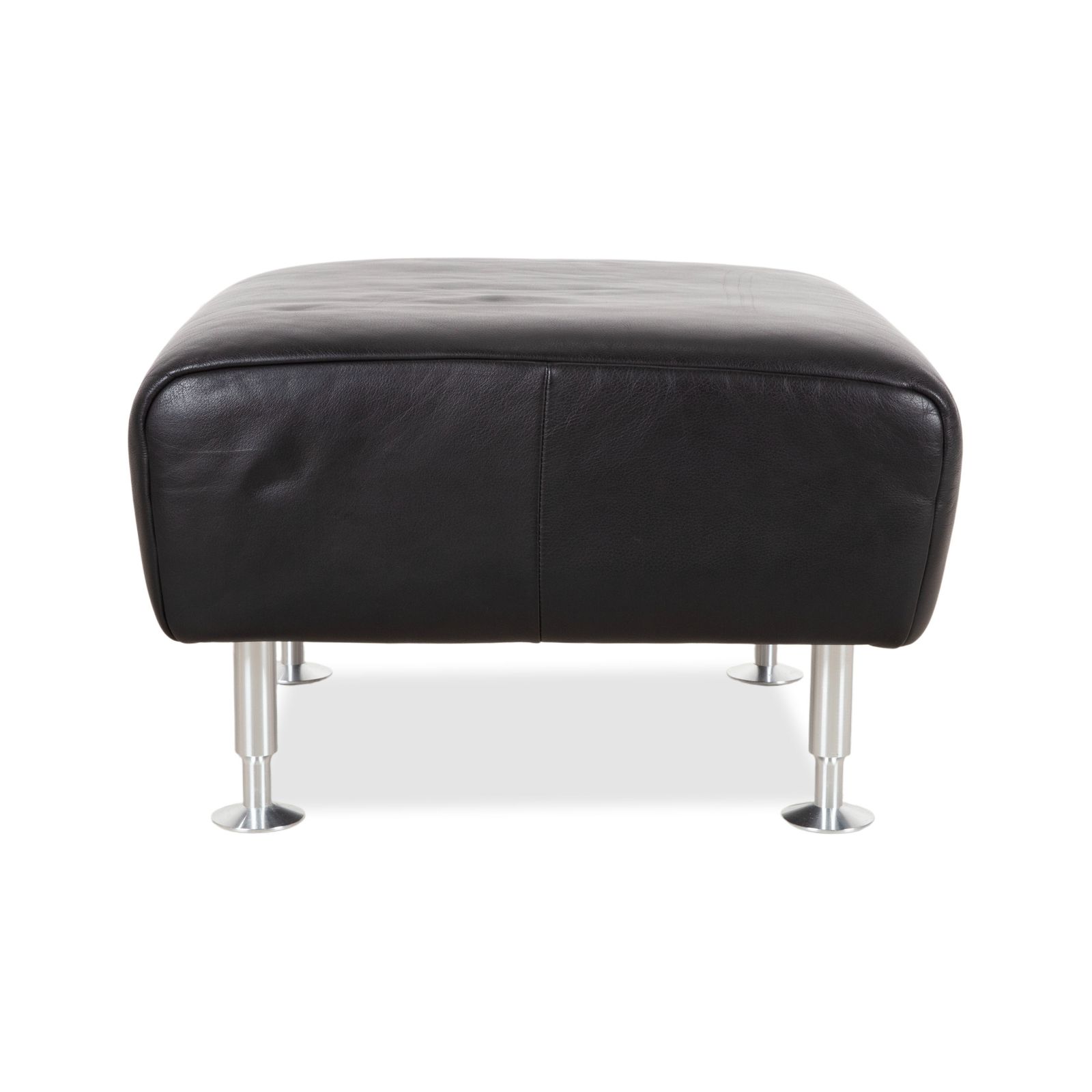 Tabouret Rolf Benz 250 en cuir noir photo vintage