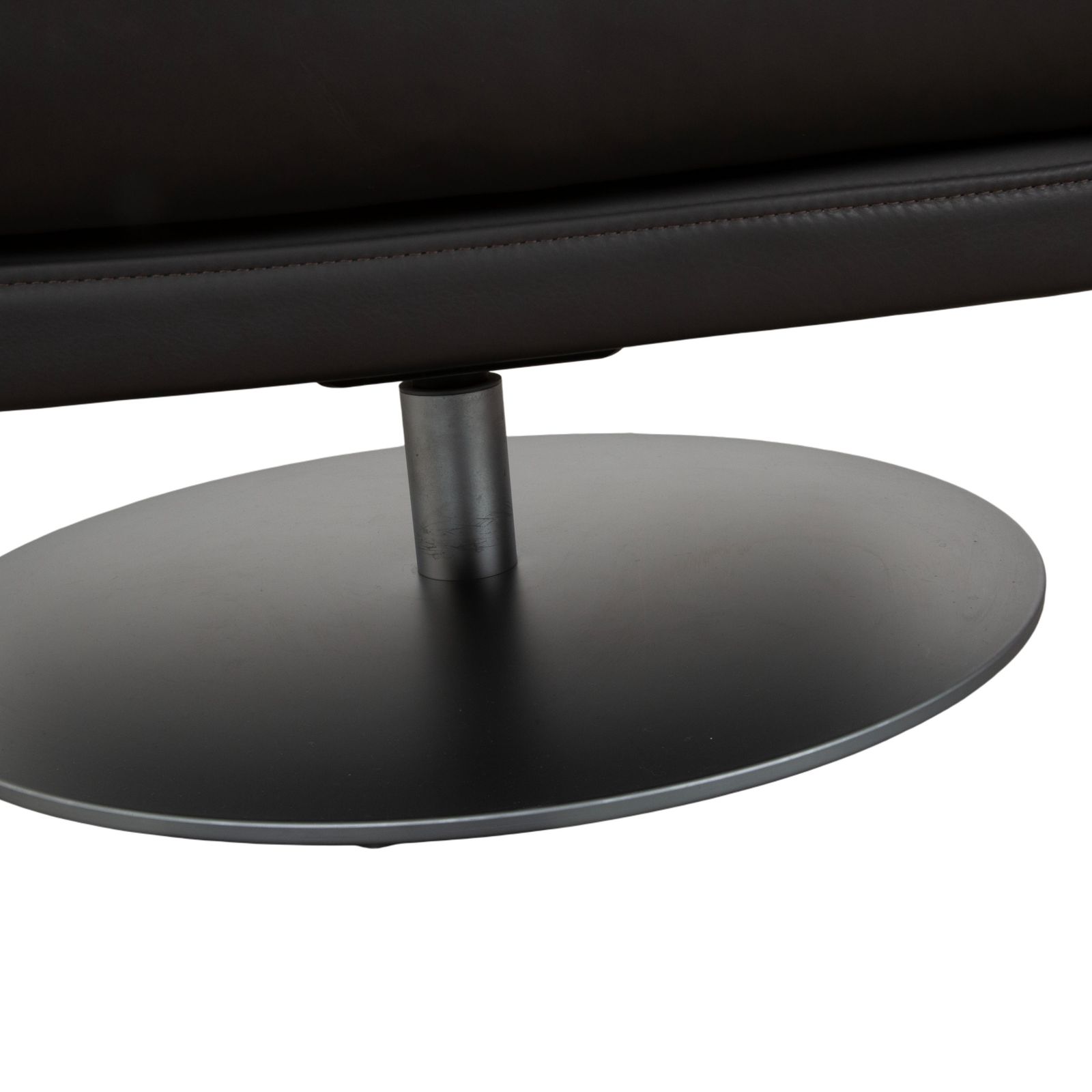 photo for sale Ensemble de fauteuils Rolf Benz en cuir et métal, noir anthracite brun foncé