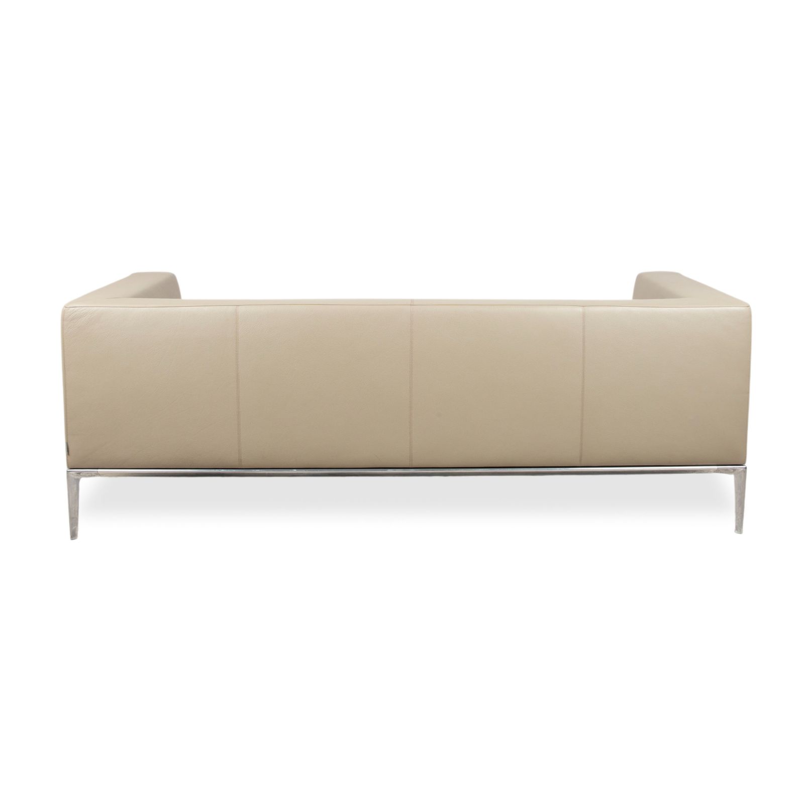 photo for sale Canapé 2 places Walter Knoll Jaan en cuir chromé, crème beige