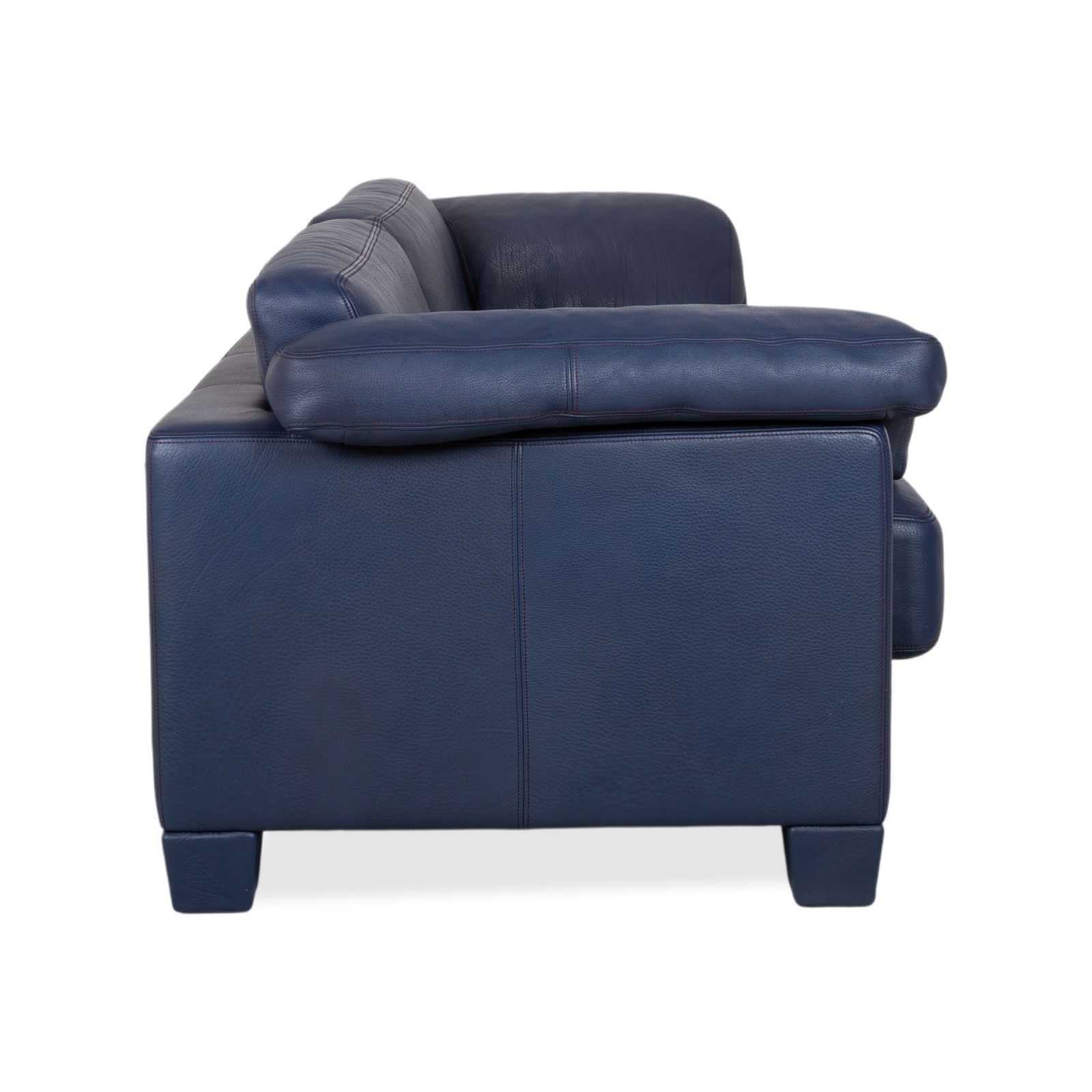 photo furniture De Sede DS-17, canapé 3 places en cuir bleu marine, lot de 2